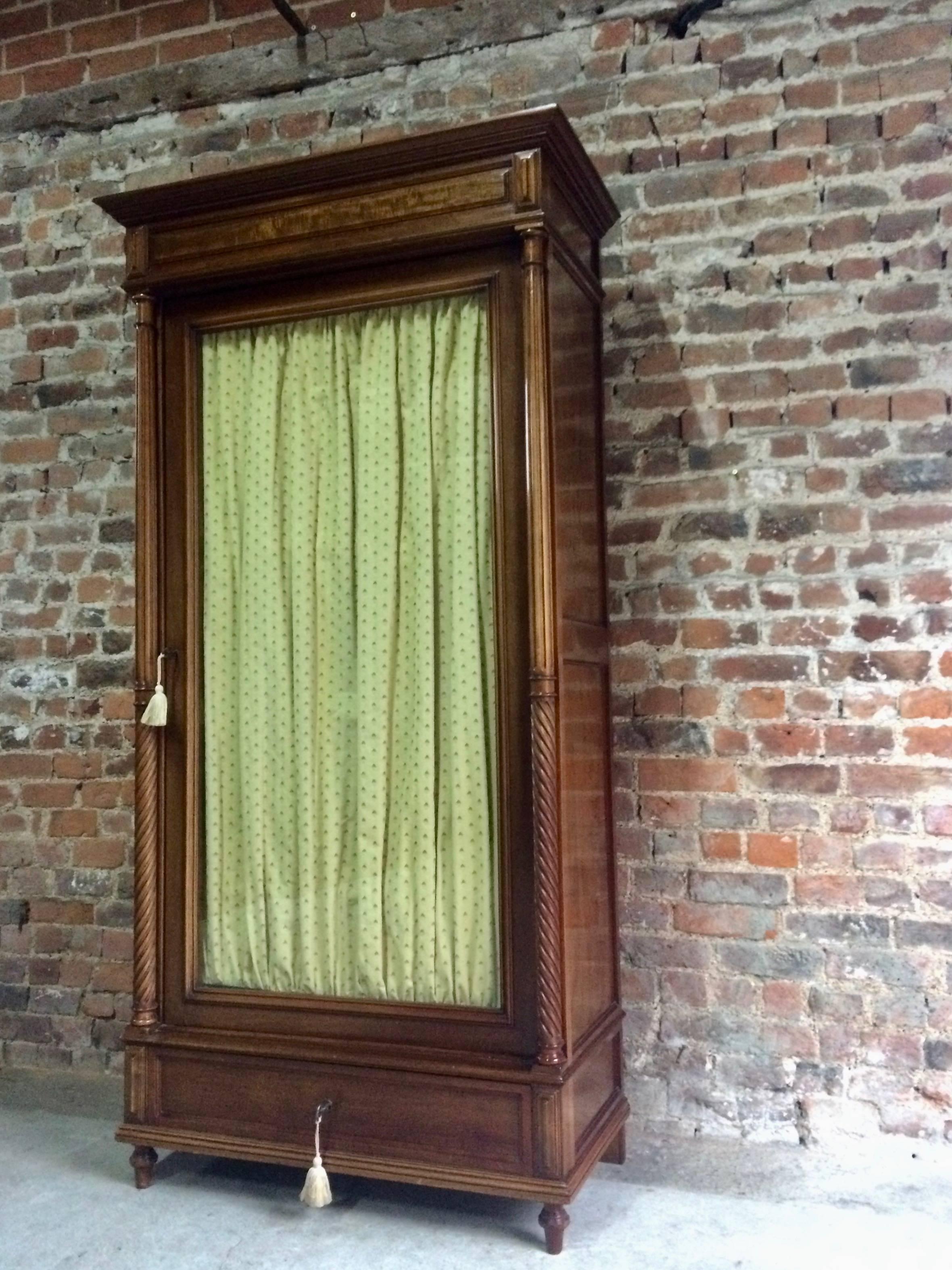 Atemberaubende Französisch Armoire Kleiderschrank Mahagoni Glasfront antik:: 19 6