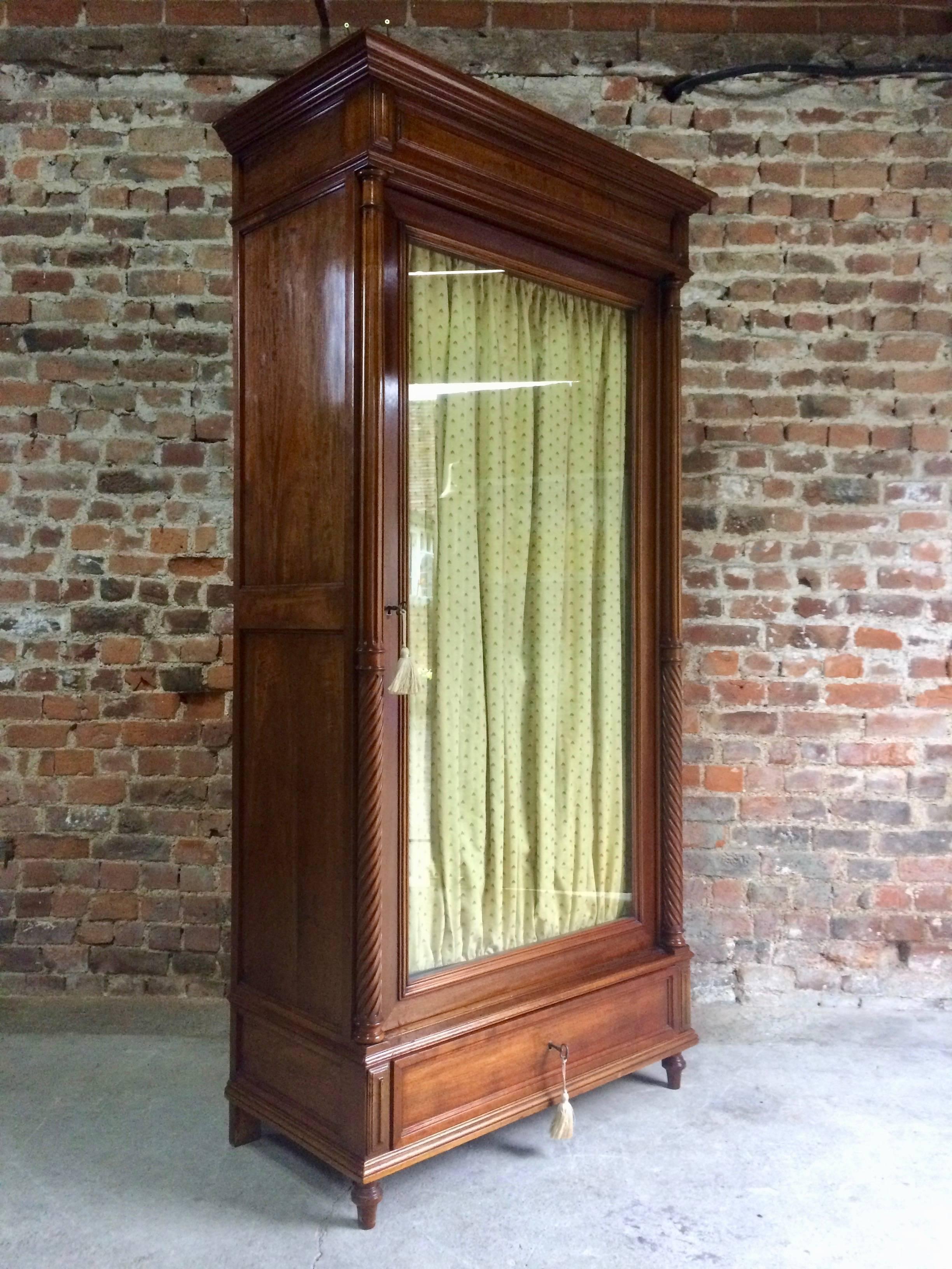 Atemberaubende Französisch Armoire Kleiderschrank Mahagoni Glasfront antik:: 19 7