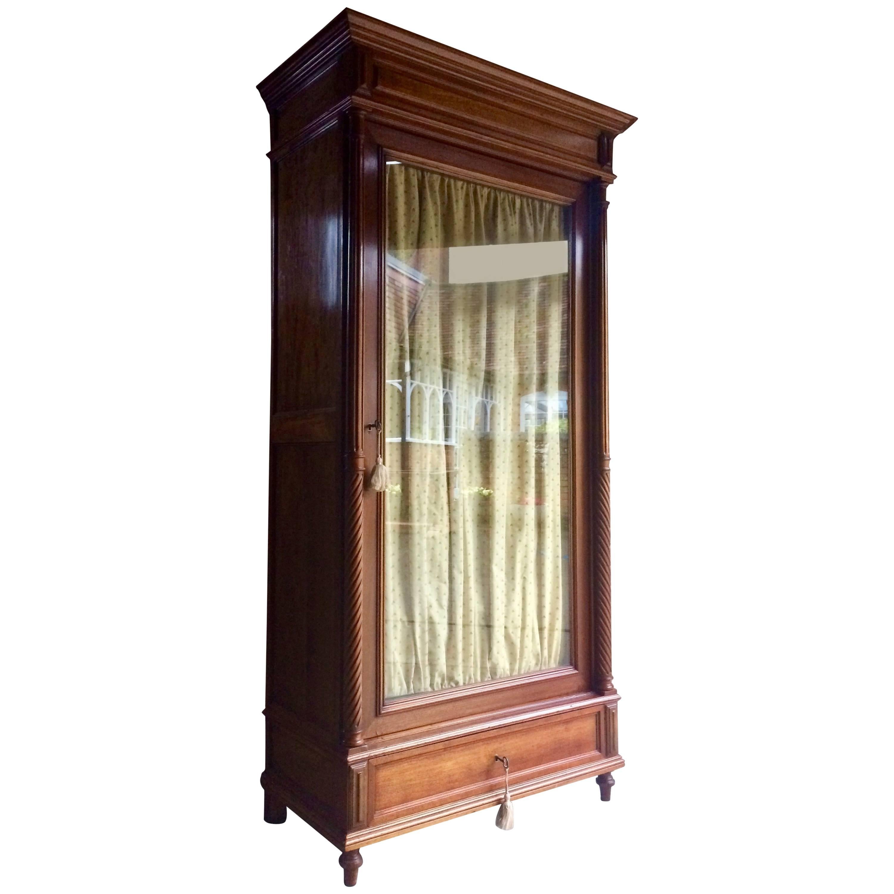 Atemberaubende Französisch Armoire Kleiderschrank Mahagoni Glasfront antik:: 19