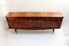 Art Deco French American Walnut Burl Credrenza Sideboard or Buffet, 1940s