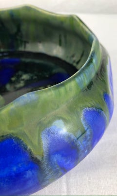 French Art Deco Ceramic Bowl, Signed Gilbert Menetier