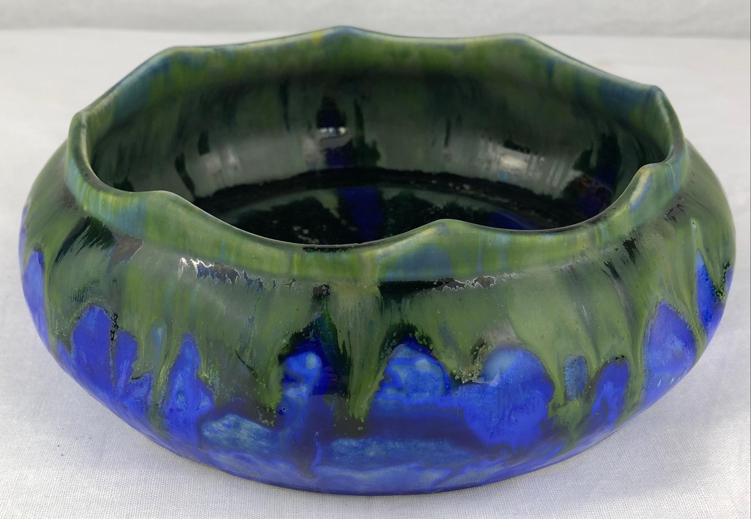 20th Century French Art Deco Ceramic Bowl, Signed Gilbert Menetier For Sale