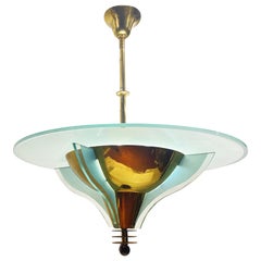 Stunning French Art Deco Chandelier by Petitot, Circa 1930