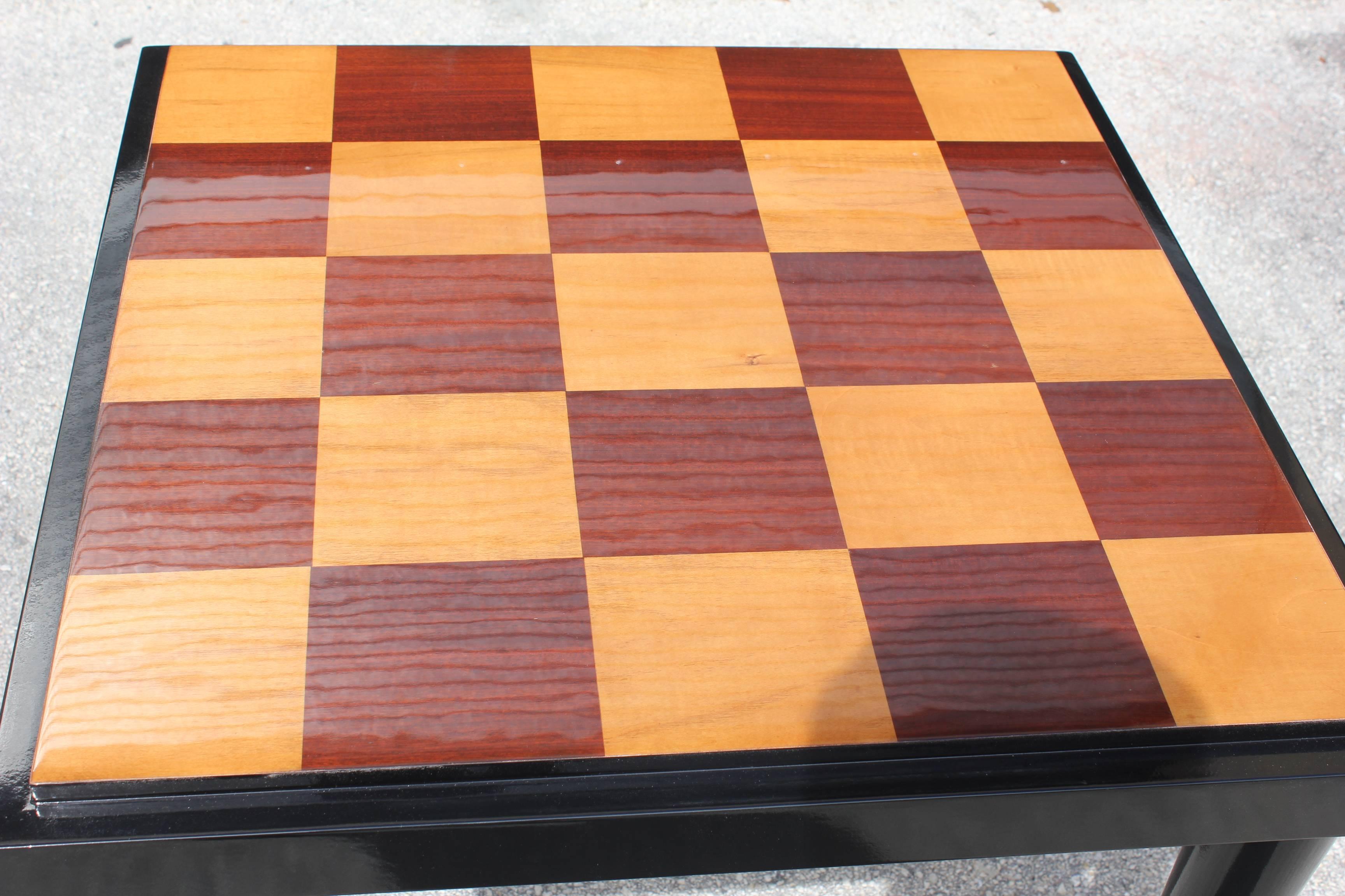 Mid-20th Century Stunning French Art Deco Ebony and Sycamore Center Table or Game Table