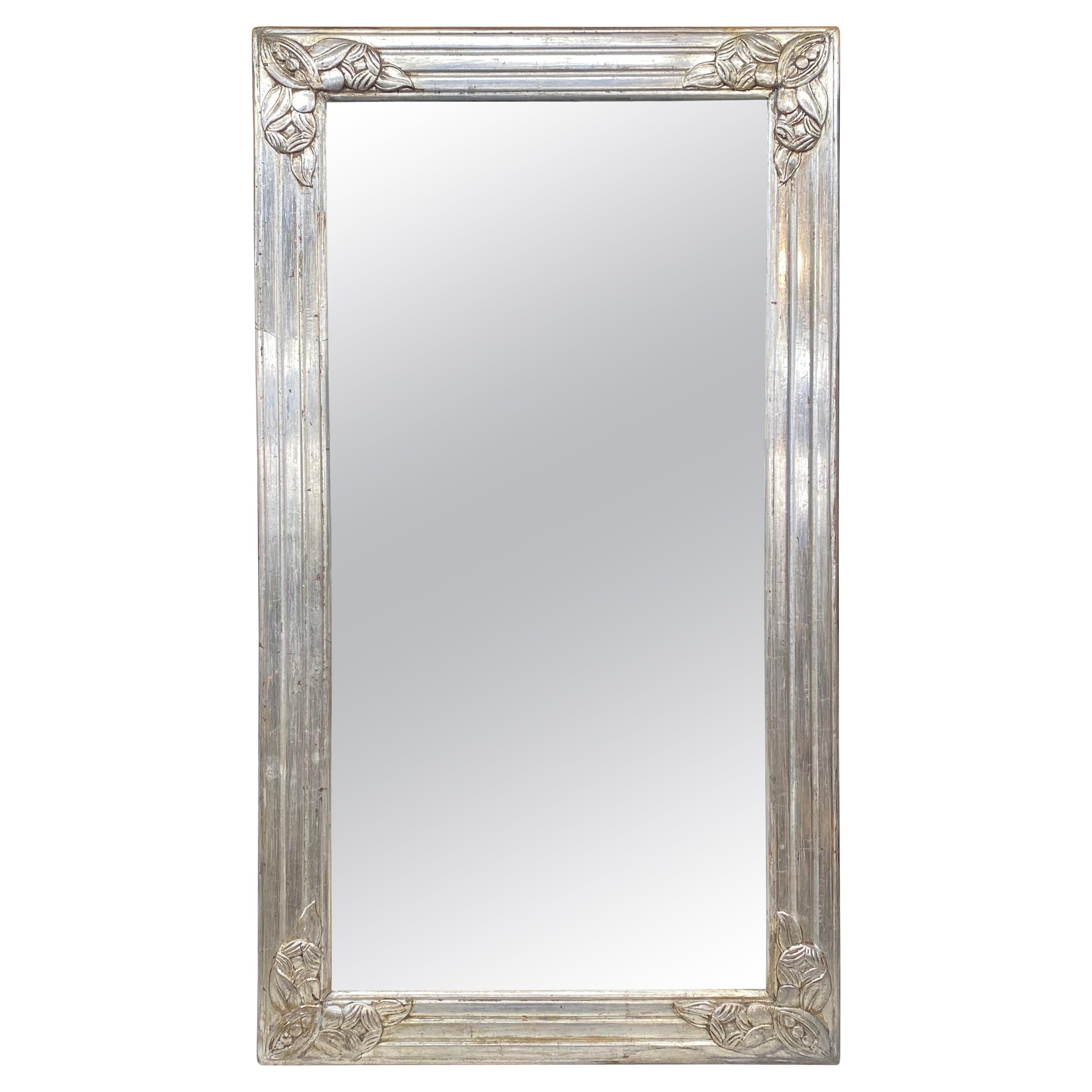 Stunning French Art Nouveau Silver Gilt Wall Mirror