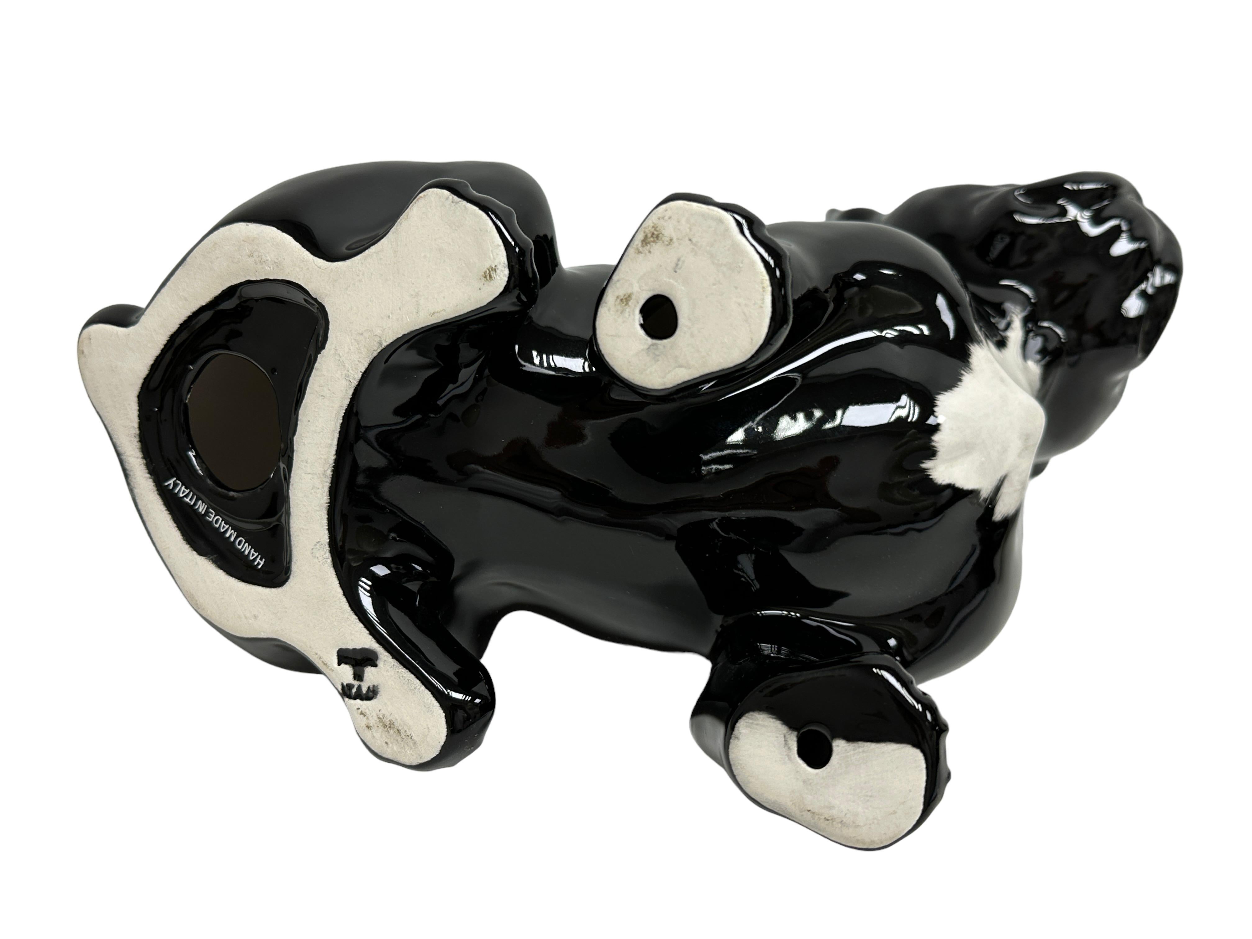 Atemberaubende französische Bulldogge-Pug-Hunde-Keramik-Statue-Skulptur Vintage, Italien, 1980er Jahre (Moderne der Mitte des Jahrhunderts) im Angebot