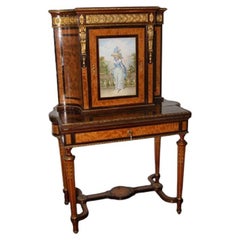 Stunning French Cabinet from the 1800s Louis XVI with Porcelain Plaque 