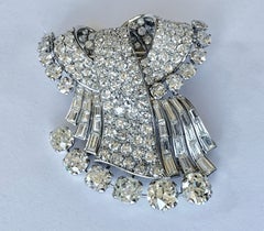 Splendida spilla a clip con diamante francese del 1950 in platino
