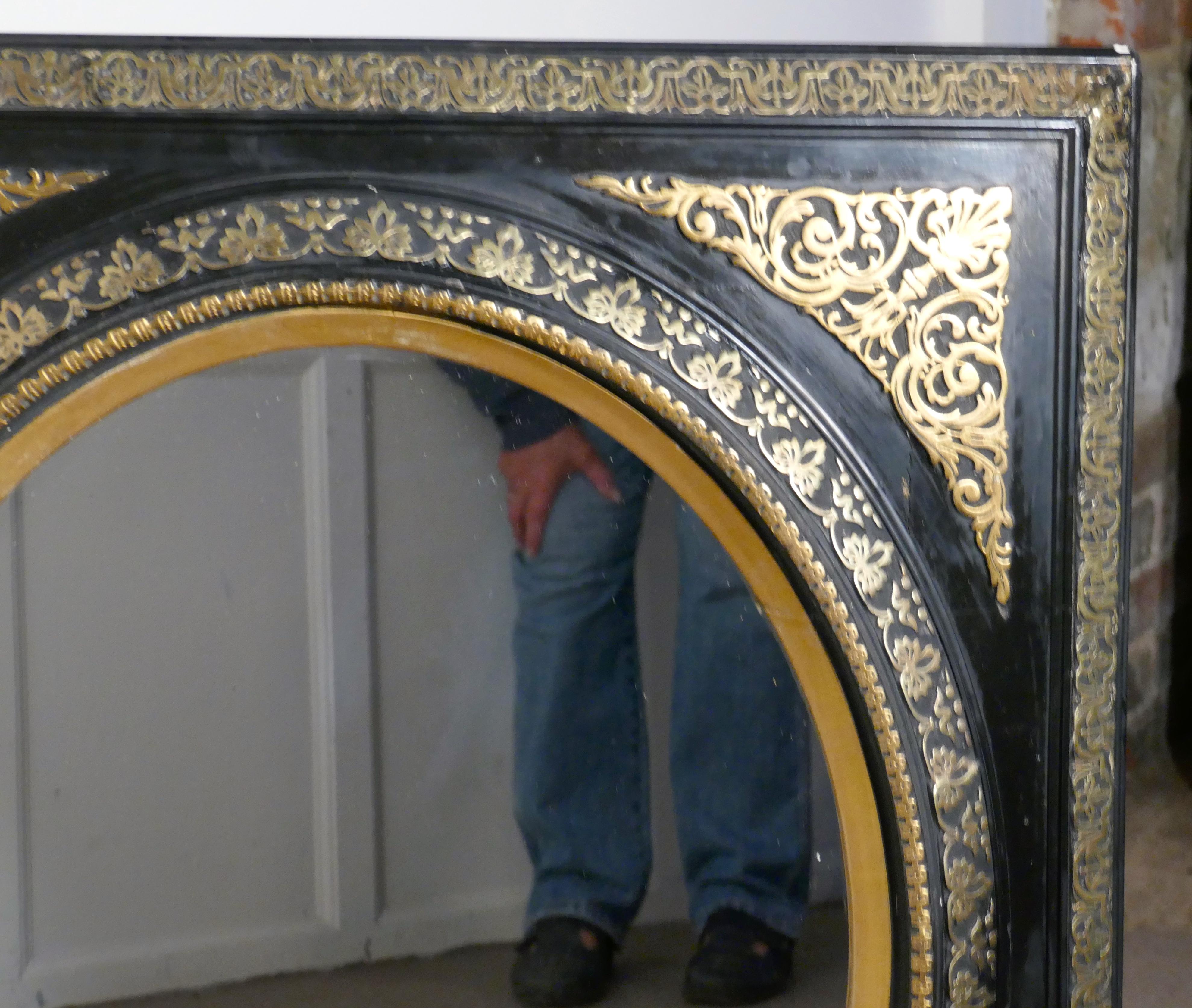 Stunning French Empire Gilt and Lacquer Wall Mirror In Good Condition In Chillerton, Isle of Wight