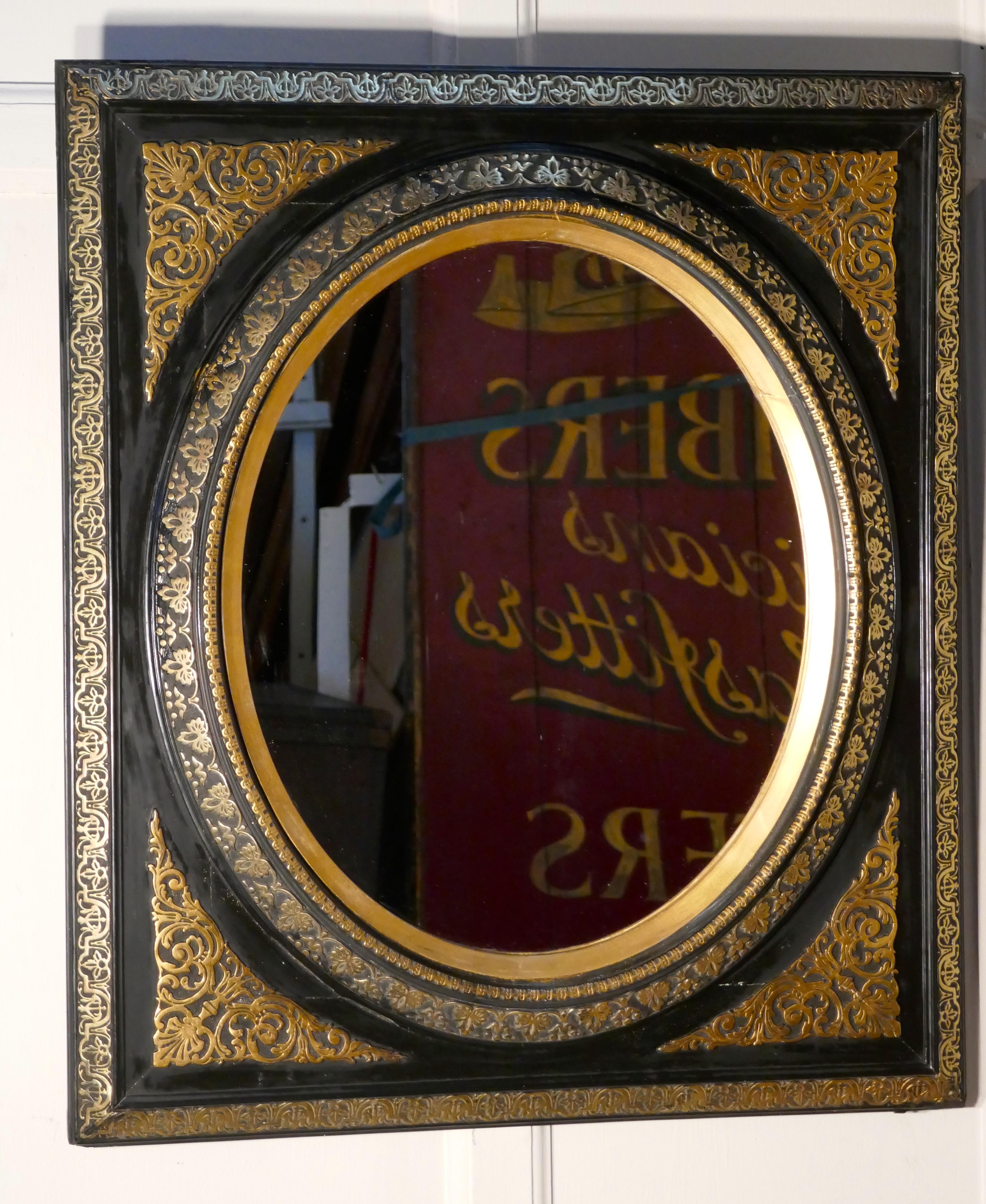 Late 19th Century Stunning French Empire Gilt and Lacquer Wall Mirror