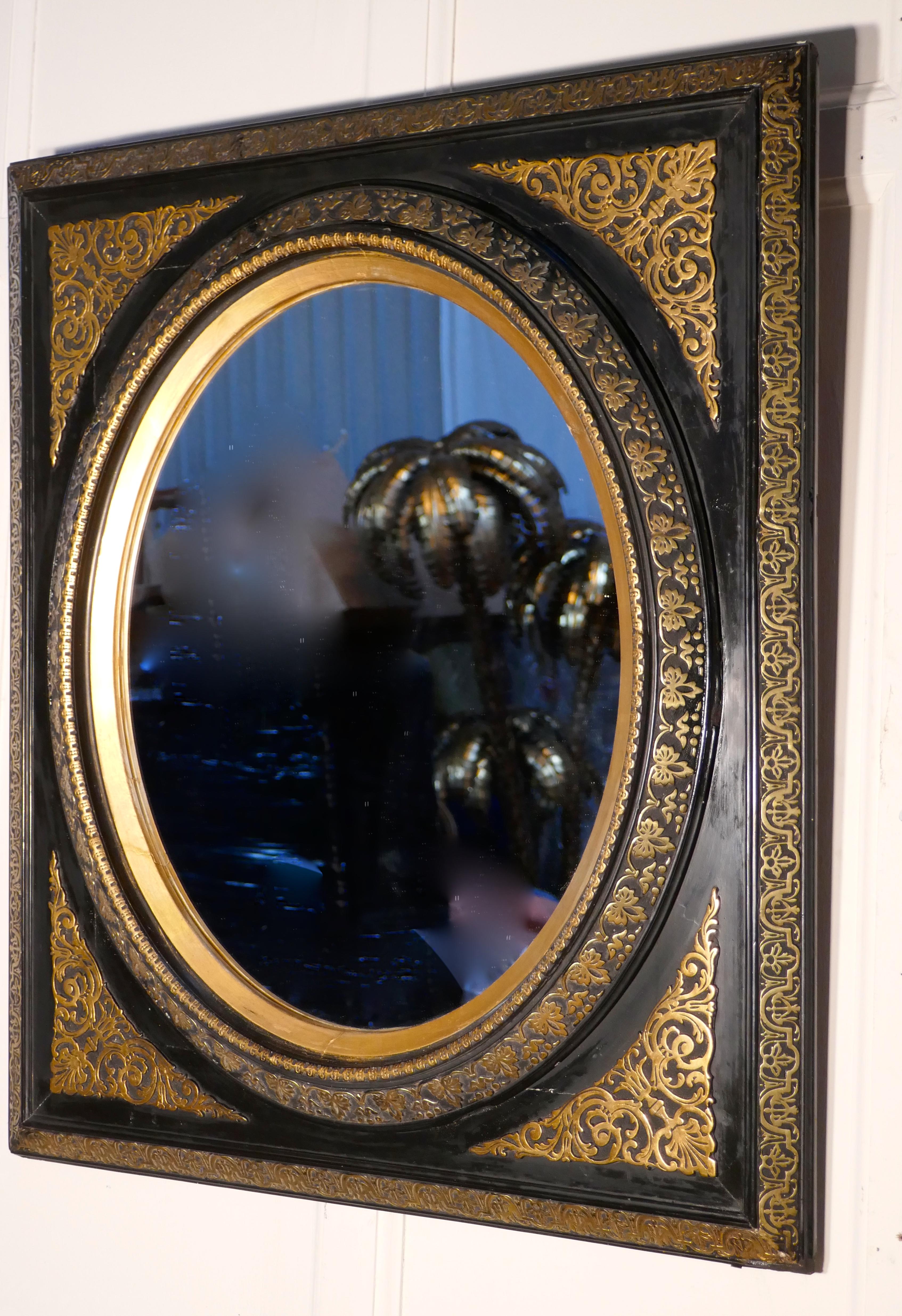Stunning French Empire Gilt and Lacquer Wall Mirror 2