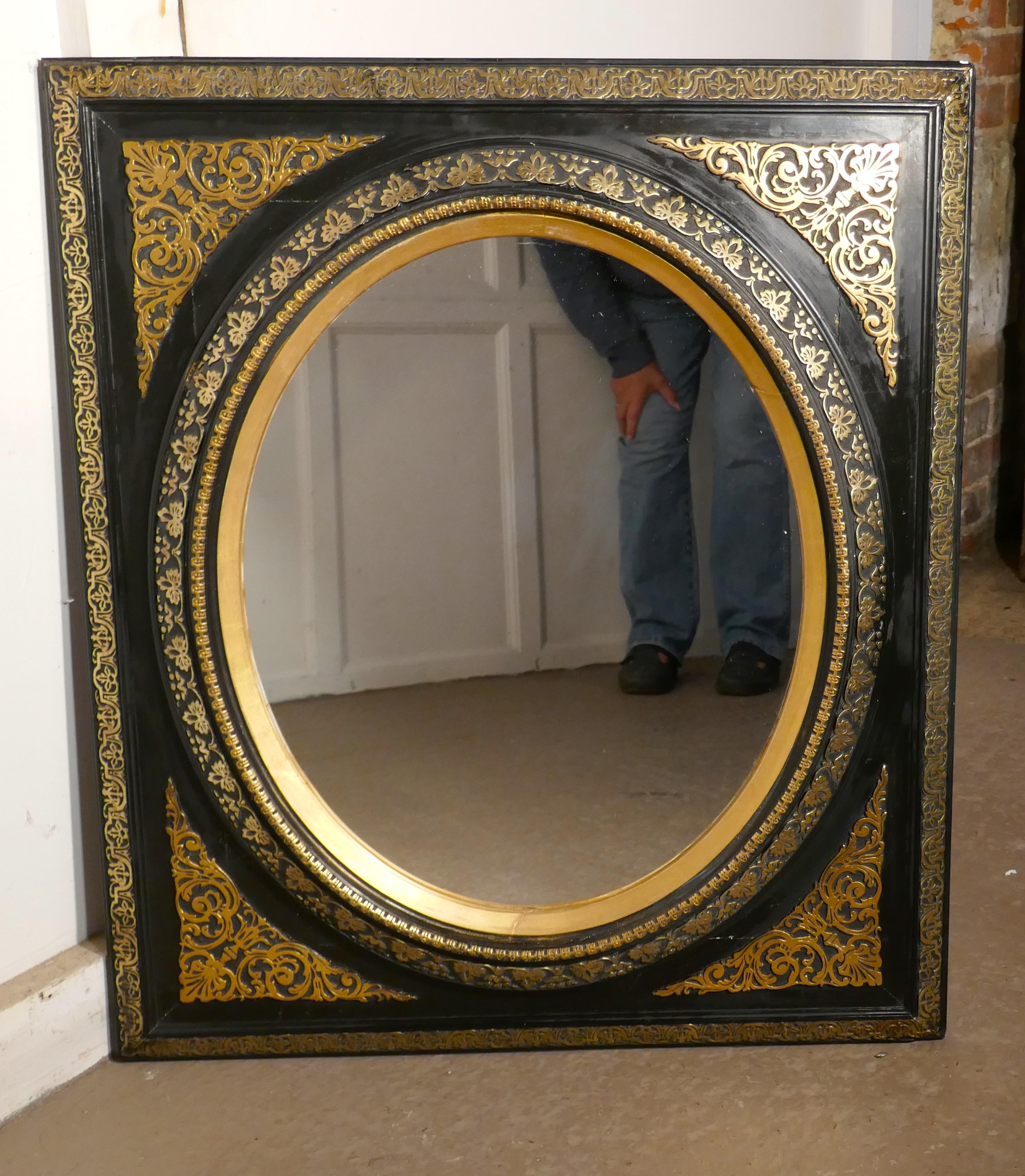 Stunning French Empire Gilt and Lacquer Wall Mirror 3
