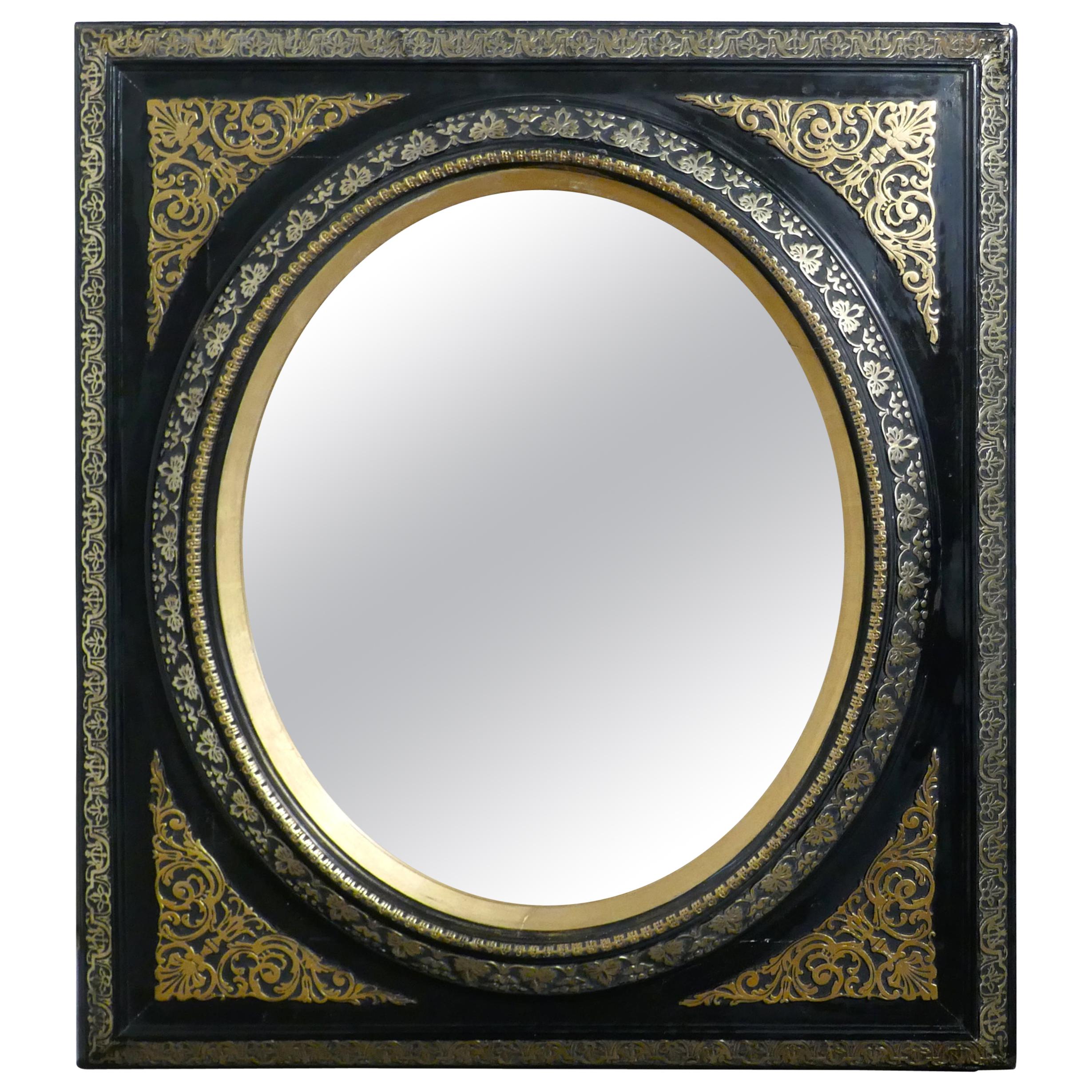 Stunning French Empire Gilt and Lacquer Wall Mirror