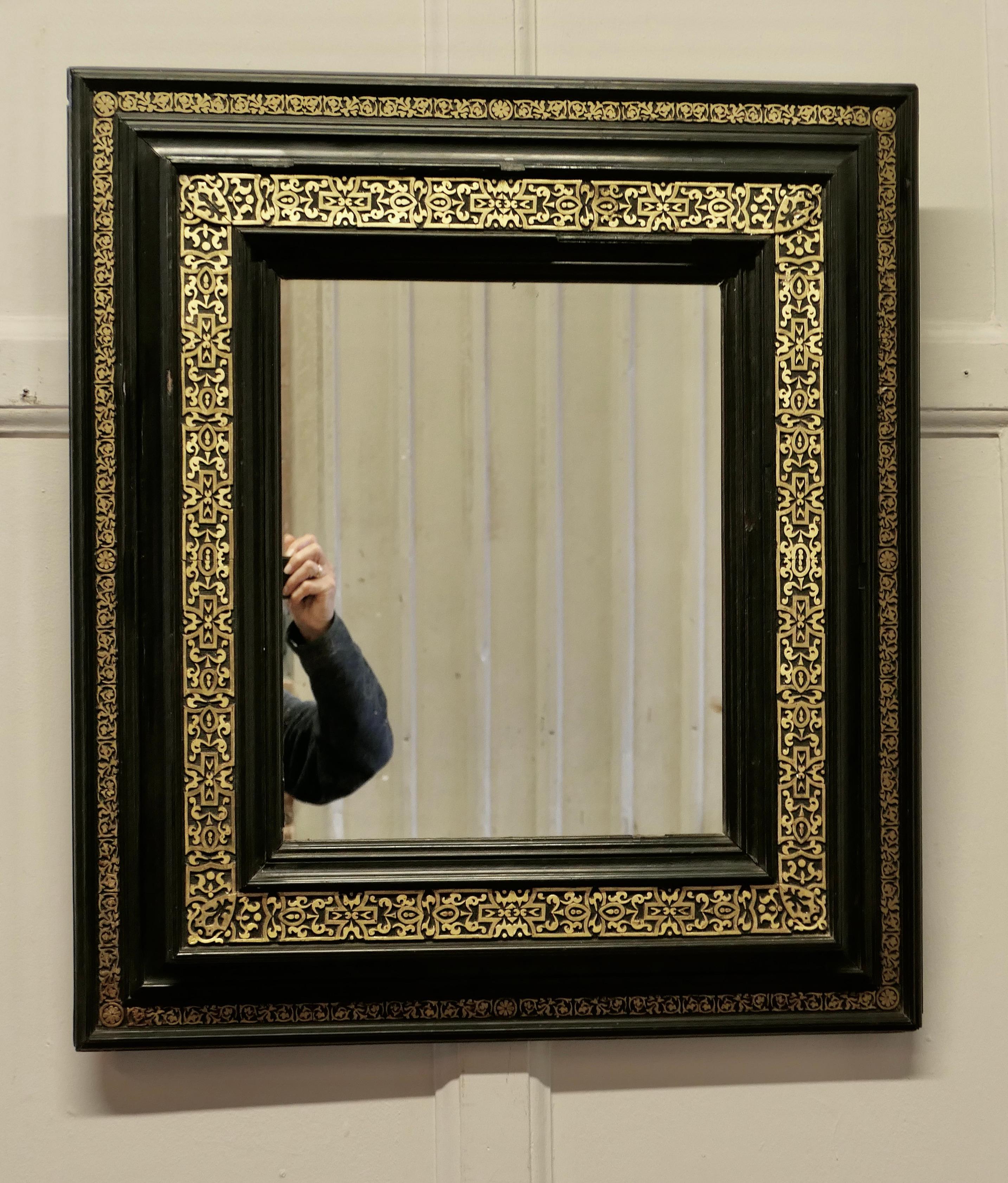 Stunning French Empire Gilt Brass and Black Lacquer Wall Mirror    In Good Condition For Sale In Chillerton, Isle of Wight