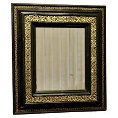 Stunning French Empire Gilt Brass and Black Lacquer Wall Mirror
