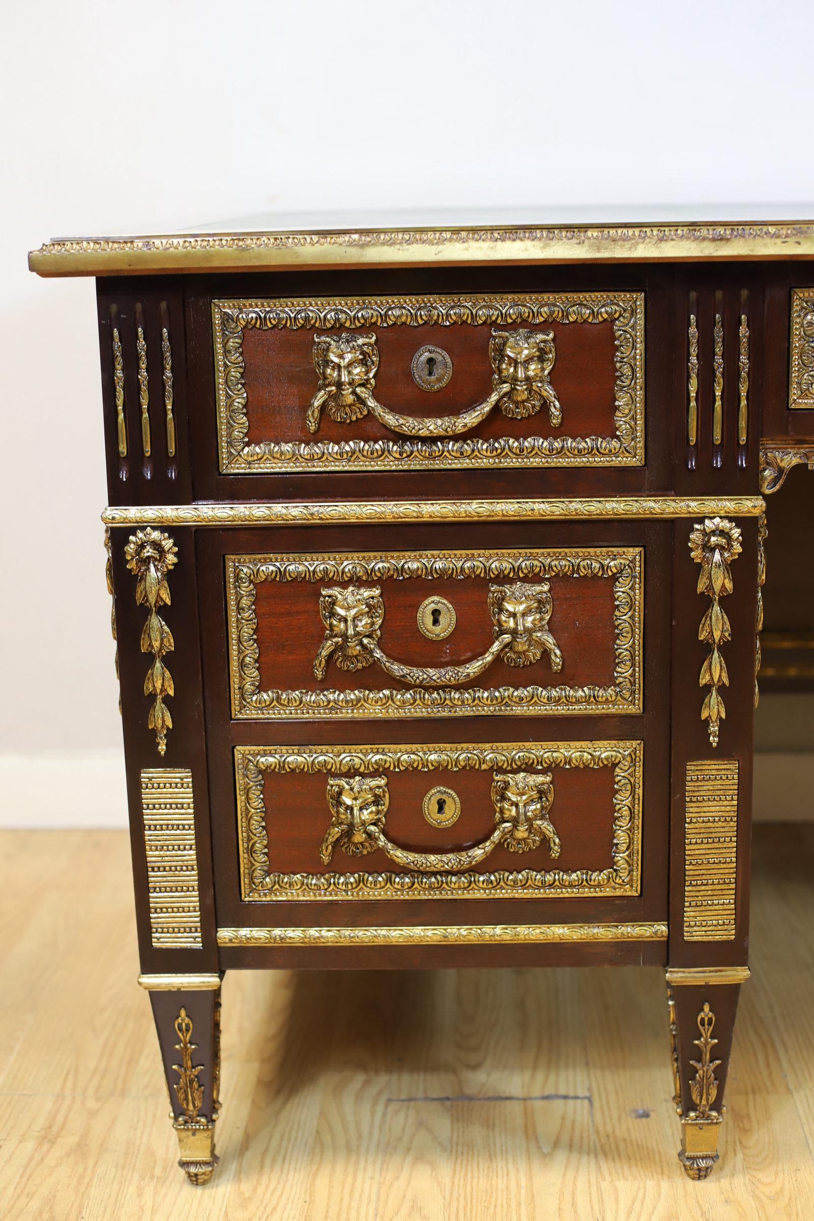 Hand-Crafted Stunning French Empire Style Walnut Writing Desk For Sale