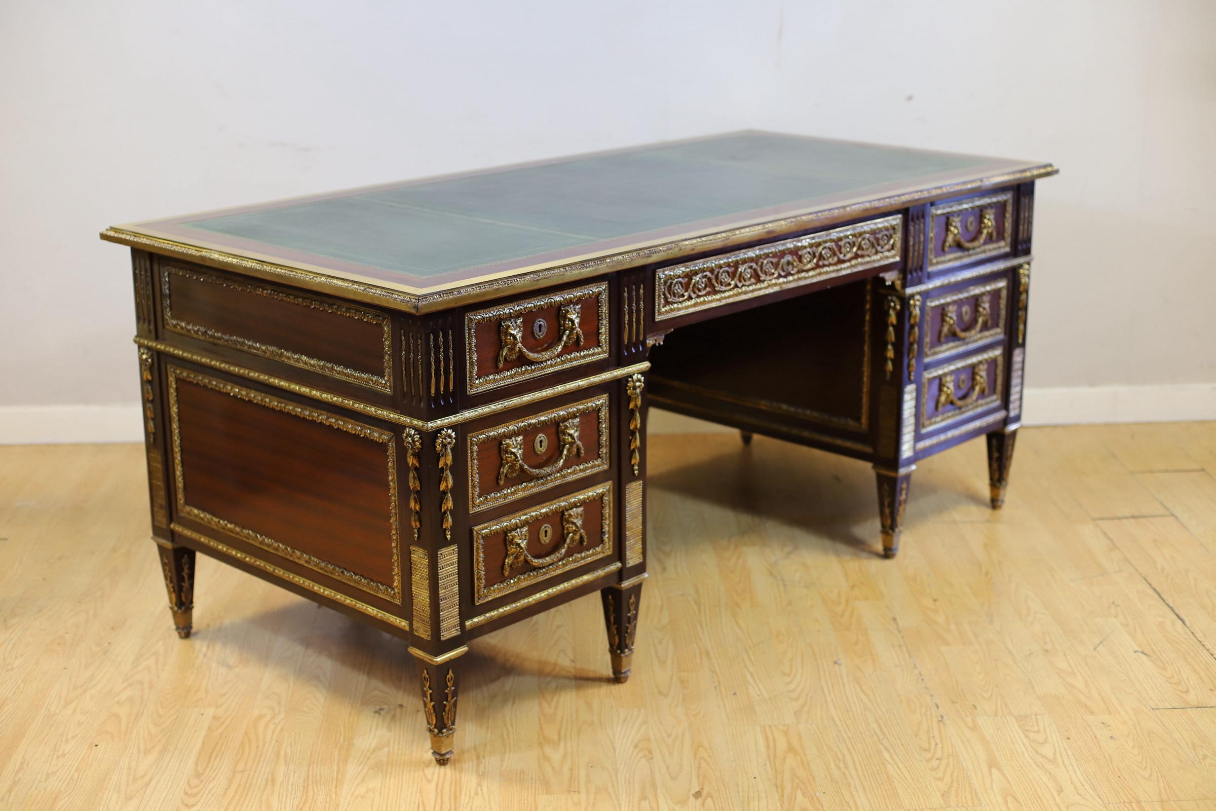 Stunning French Empire Style Walnut Writing Desk For Sale 1