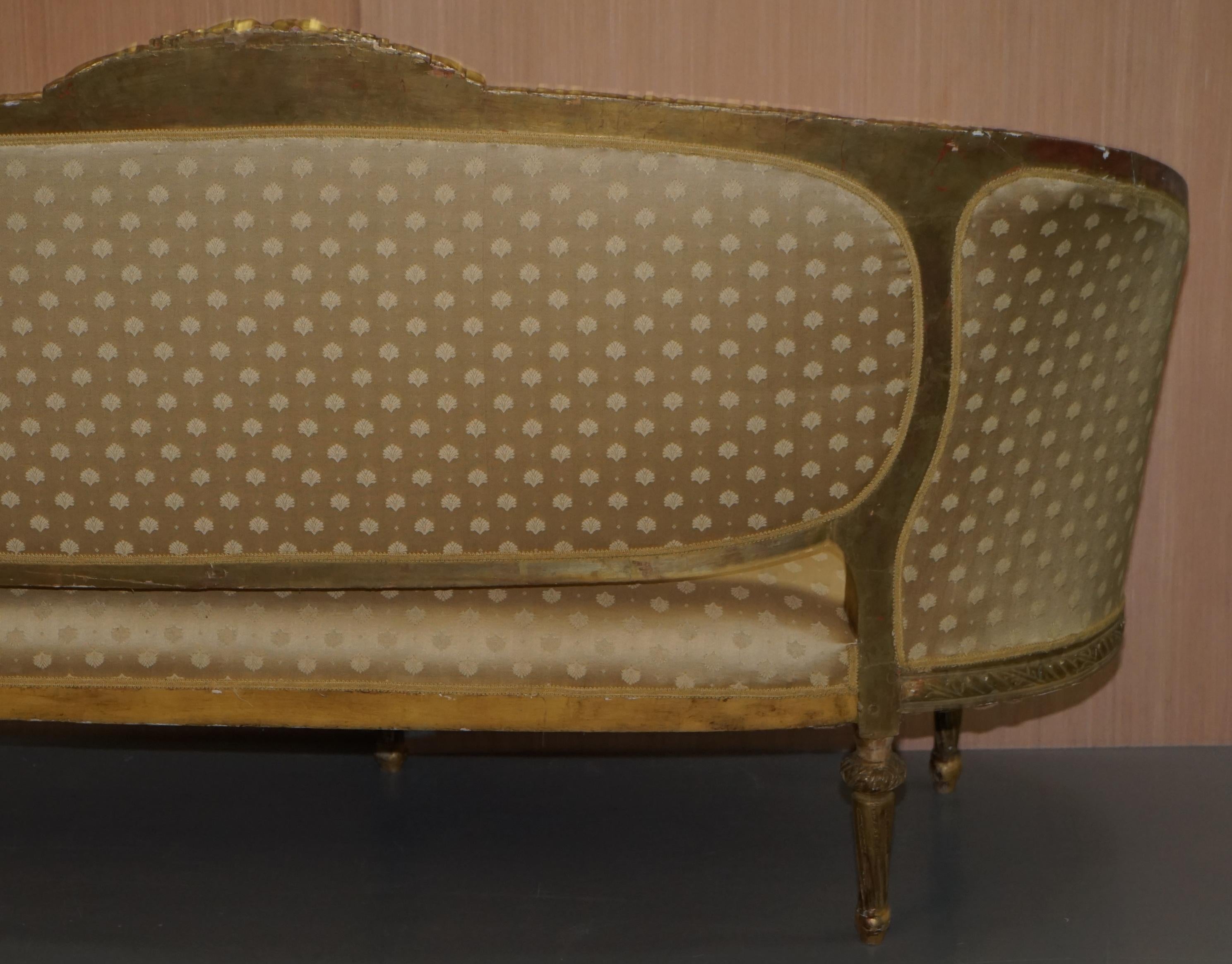 Stunning French Giltwood Napoleon III circa 1870 Salon Sofa Settee Part of Suite 11