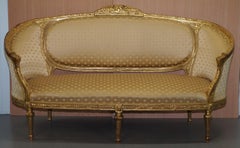 Stunning French Giltwood Napoleon III circa 1870 Salon Sofa Settee Part of Suite