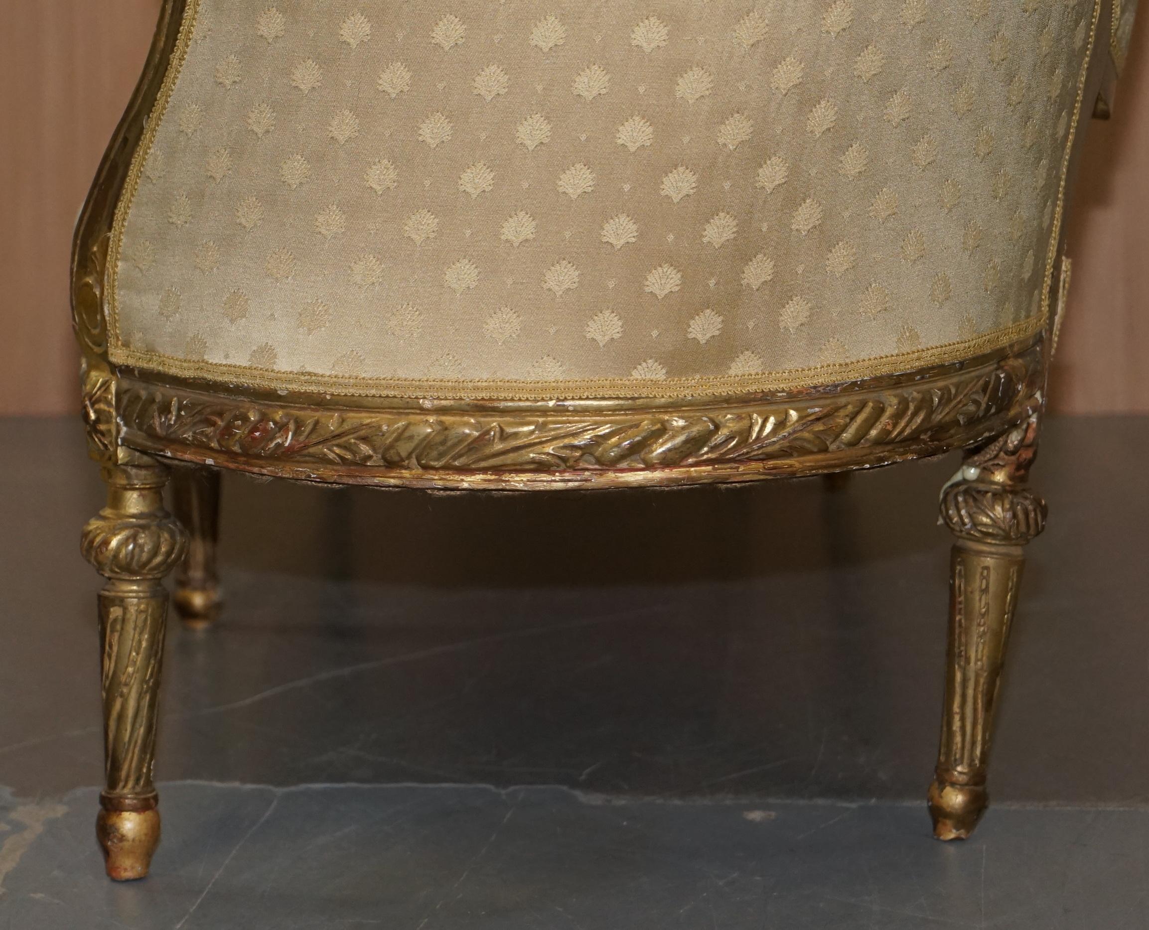 Stunning French Giltwood Napoleon III circa 1870 Salon Sofa Settee Part of Suite 14