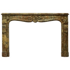 Stunning French Marble Louis XV Fireplace Mantel