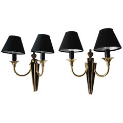 Stunning French Neoclassical Style Pair of Two-Arm Sconces by Maison Jansen
