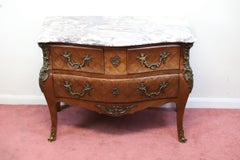 Stunning French  Parquetry Veneered Three Drawer Commode