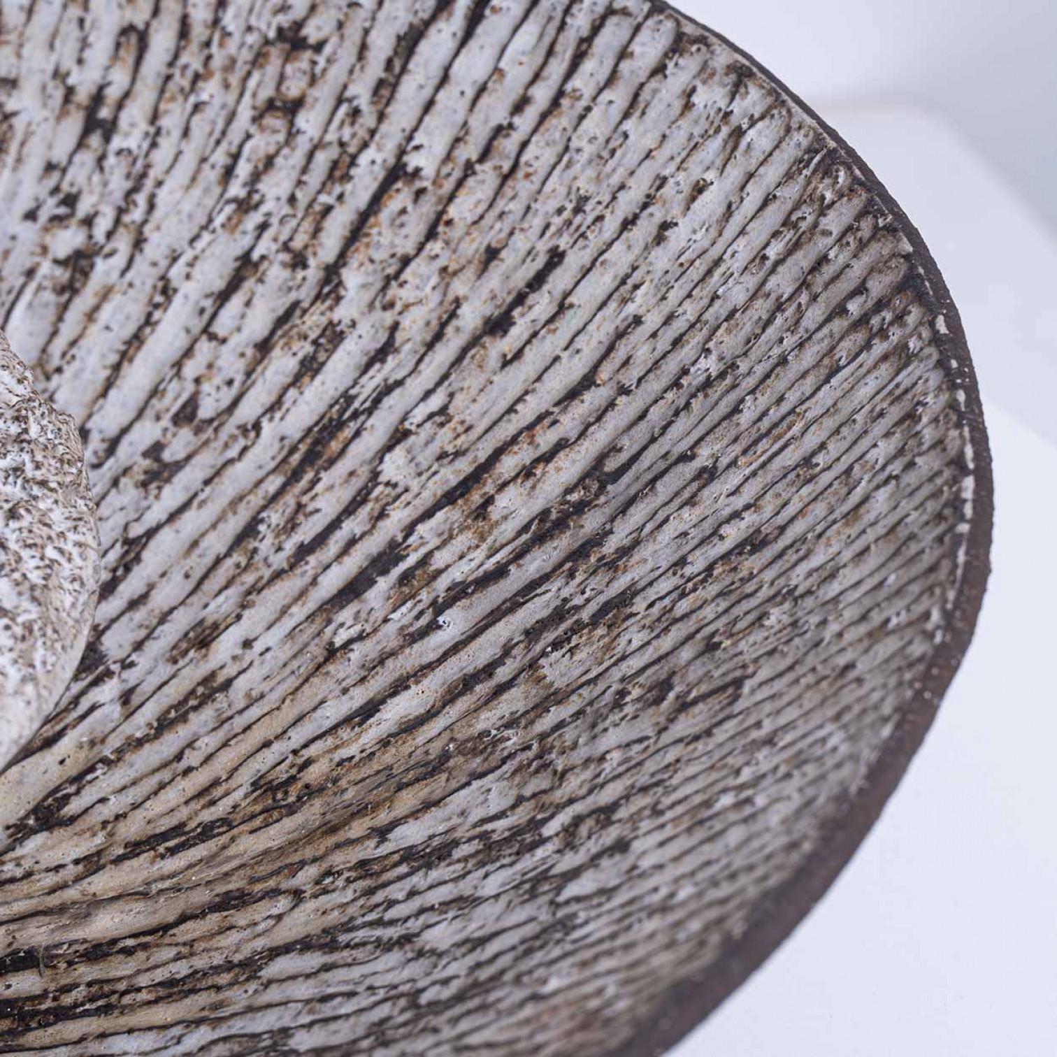 Whiting Fridtjof Sejersen Lampada da parete in ceramica bianca e marrone, Danimarca, 1960 in vendita 3