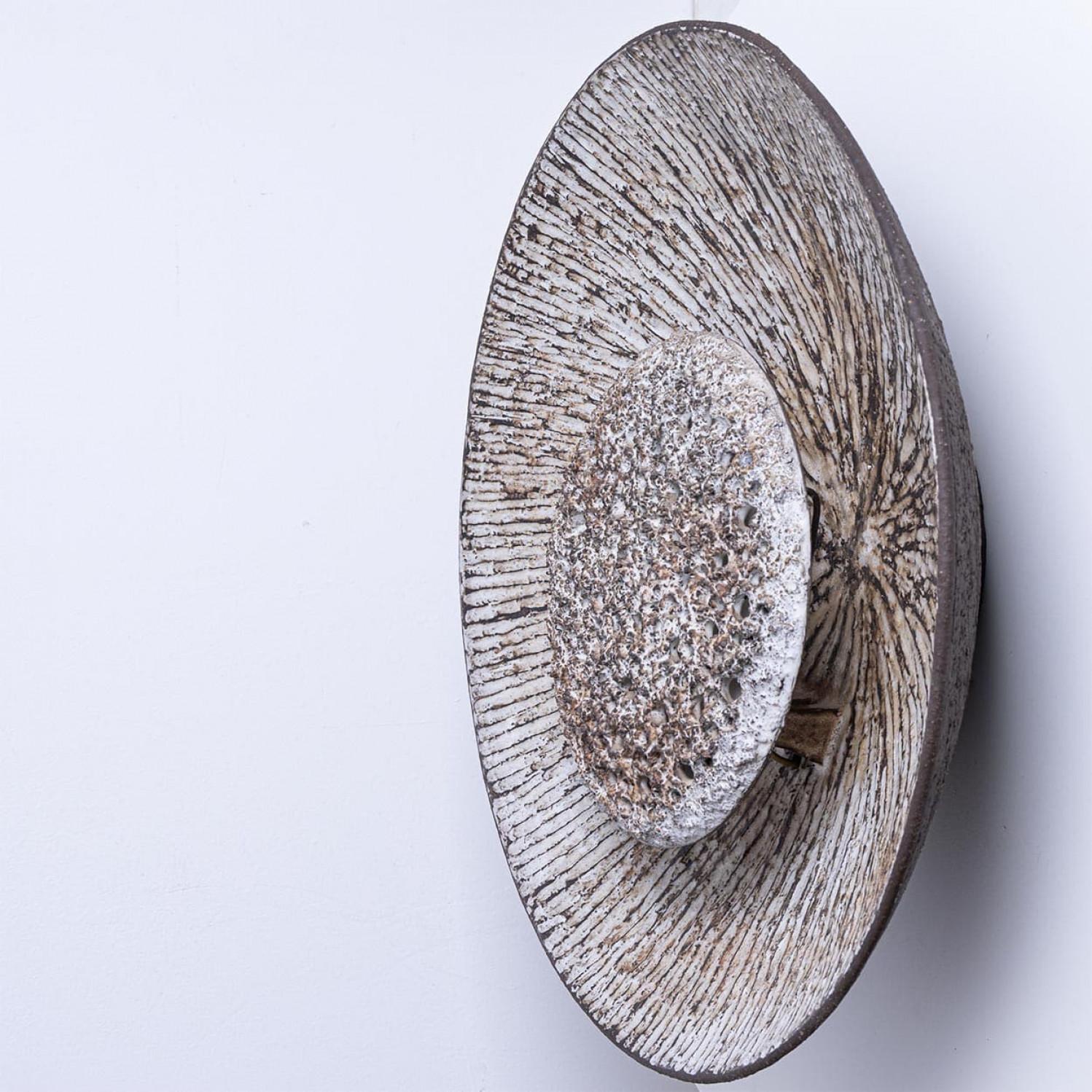Whiting Fridtjof Sejersen, applique murale en céramique blanche et brune, Danemark, 1960 en vente 4