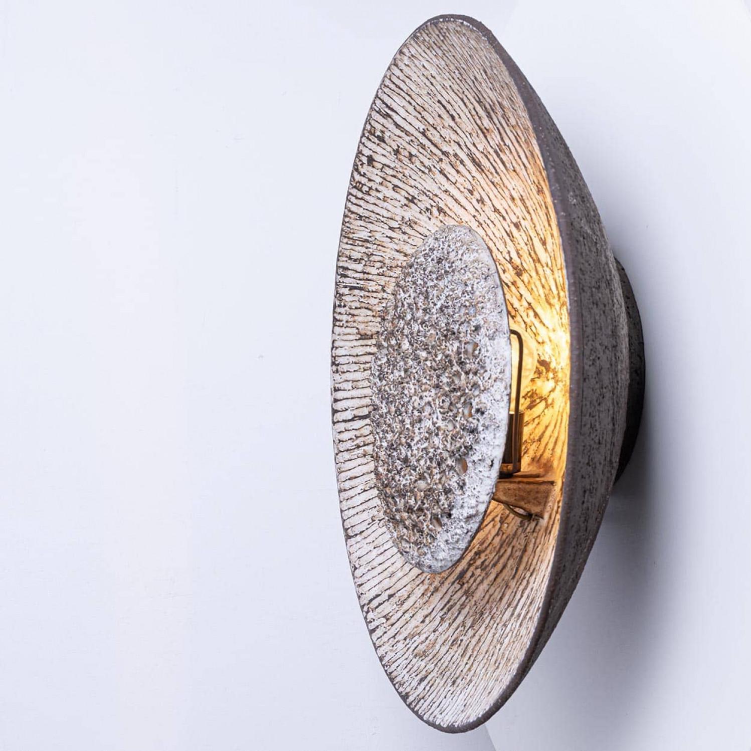 Whiting Fridtjof Sejersen, applique murale en céramique blanche et brune, Danemark, 1960 en vente 6
