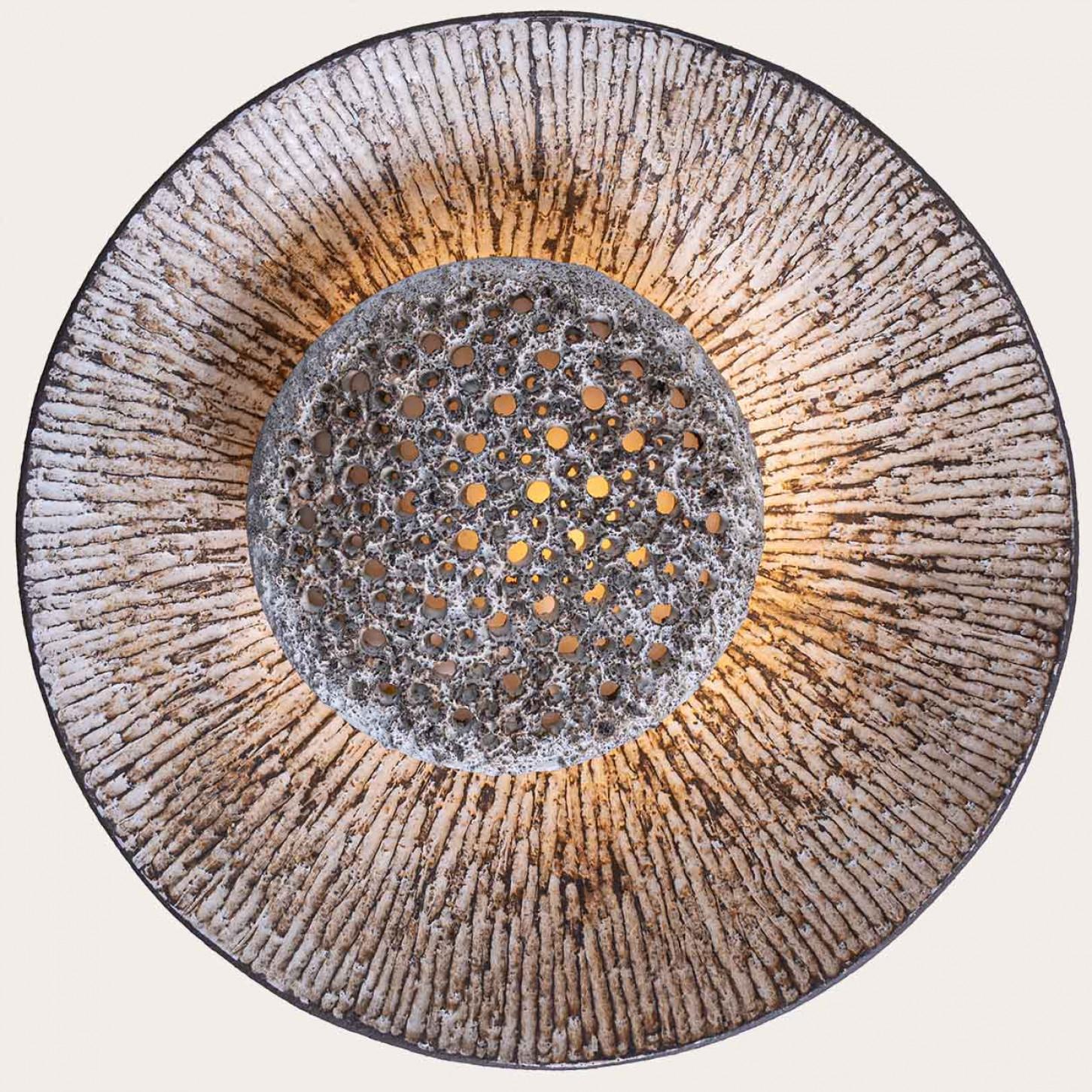 Danese Whiting Fridtjof Sejersen Lampada da parete in ceramica bianca e marrone, Danimarca, 1960 in vendita