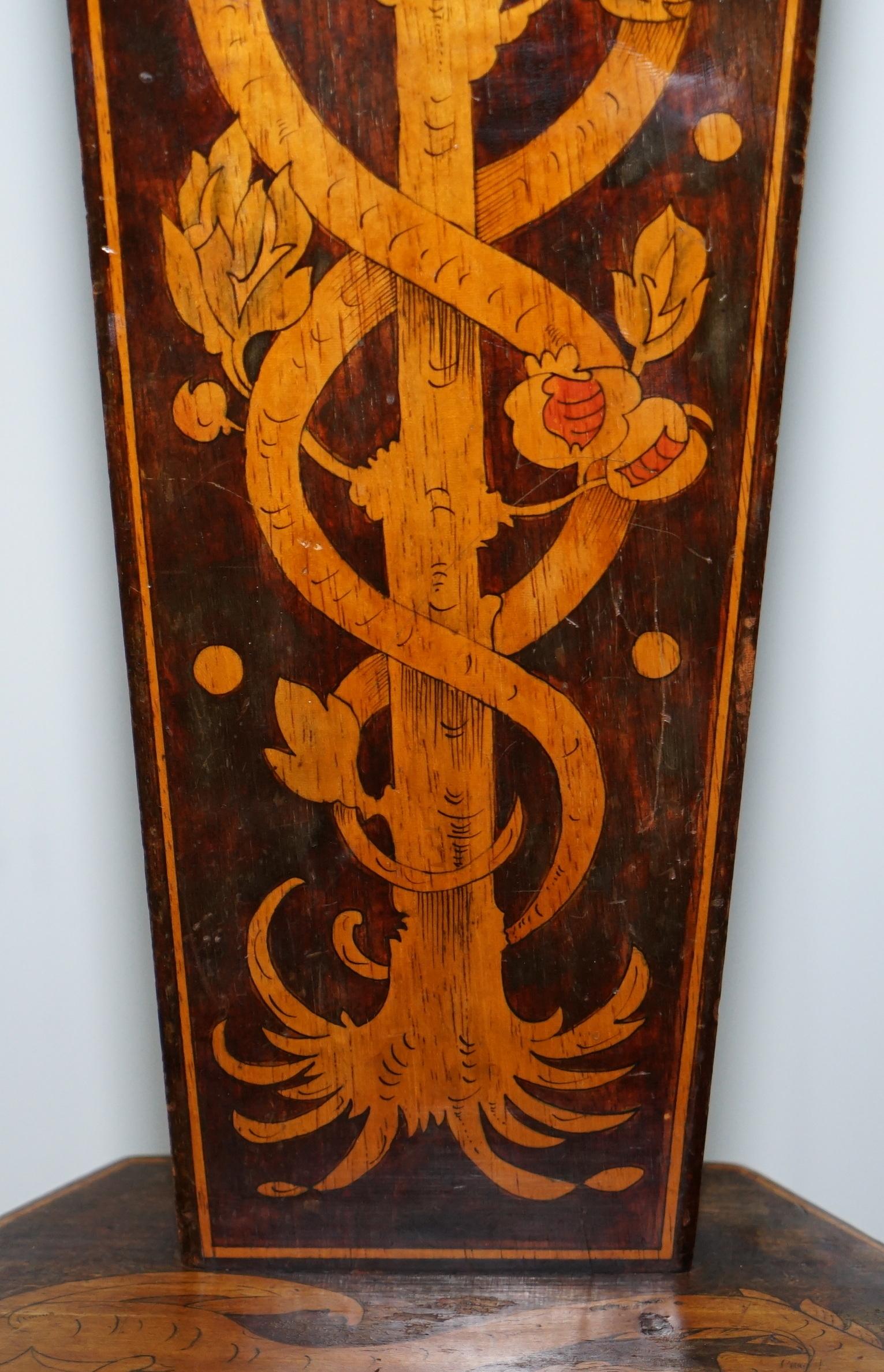 19th Century Stunning Fruitwood Antique Victorian Dragon Hand-Painted Spinning Sewing Chair