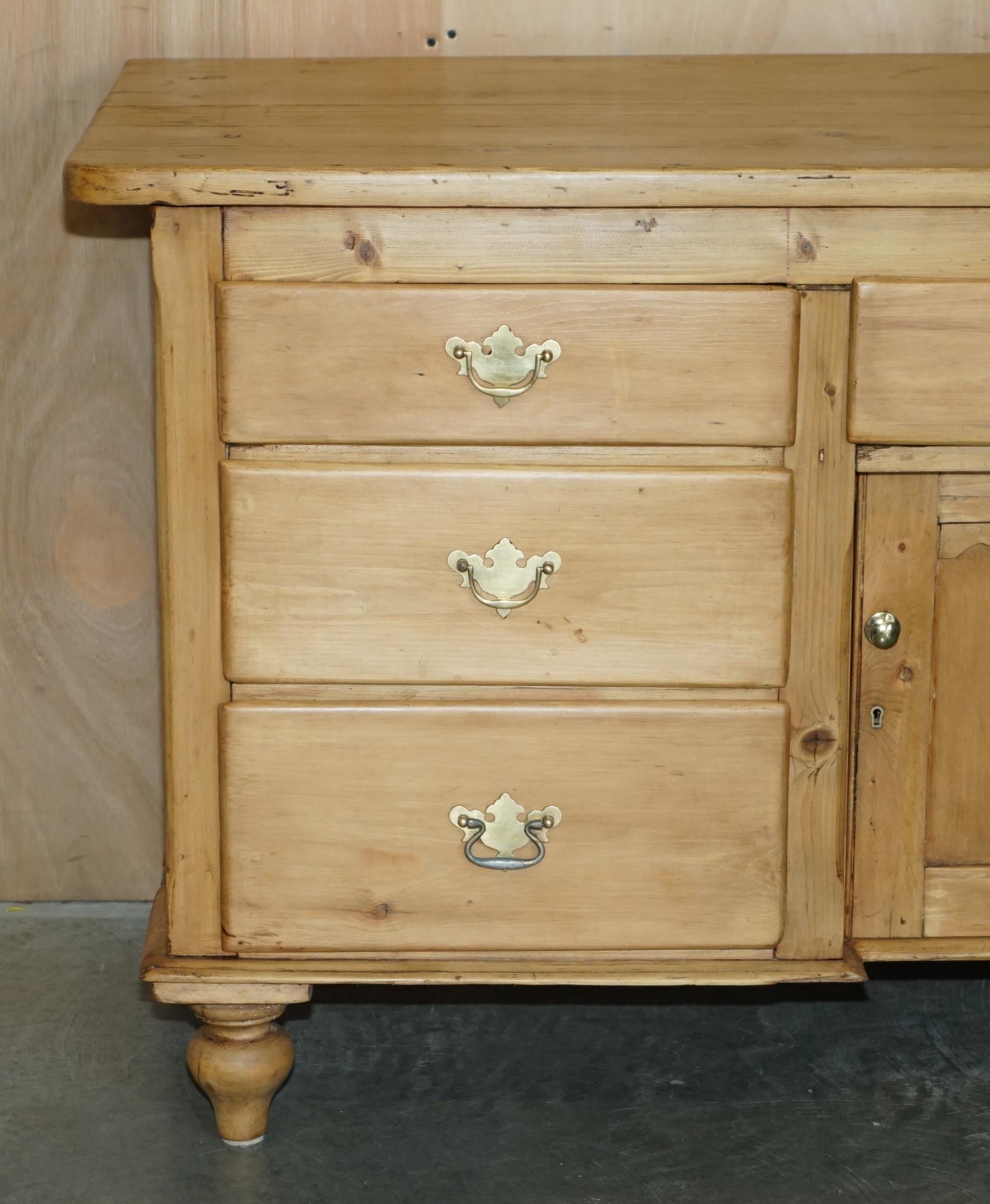 High Victorian STUNNING FULLY RESTORED ANTIQUE CIRCA 1860 STRiPPED PINE HOUSEKEEPERS SIDEBOARD For Sale