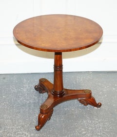 STUNNING FULLY RESTORED FRENCH EMPIRE STYLE BURR WALNUT SiDE WINE LAMP END TABLE
