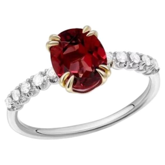 Stunning Garnet Diamond 14K Gold Ring for Her For Sale