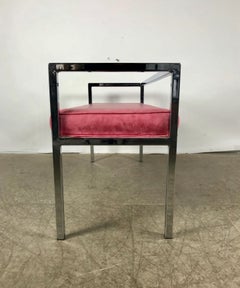 Stunning Geometric Chrome Bench after Milo Boughman