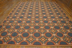 Stunning Geometric Pattern Contemporary Handwoven Needlepoint Flat Weave Rug