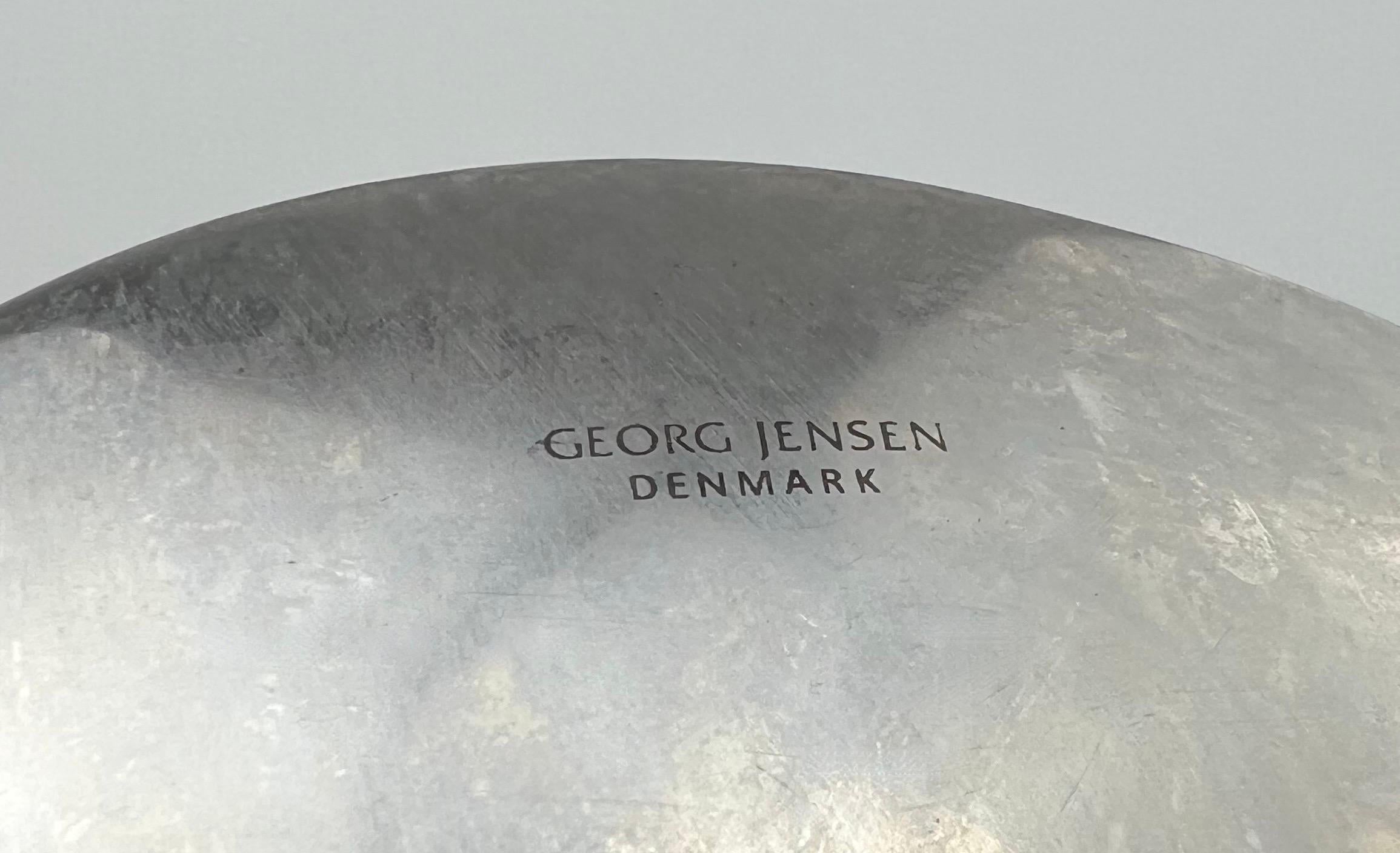 Danois Superbe bol en acier inoxydable brossé Georg Jensen Denmark Scandinavian Modernity en vente