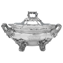 Splendida zuppiera antica in argento sterling di Giorgio IV - Londra 1827