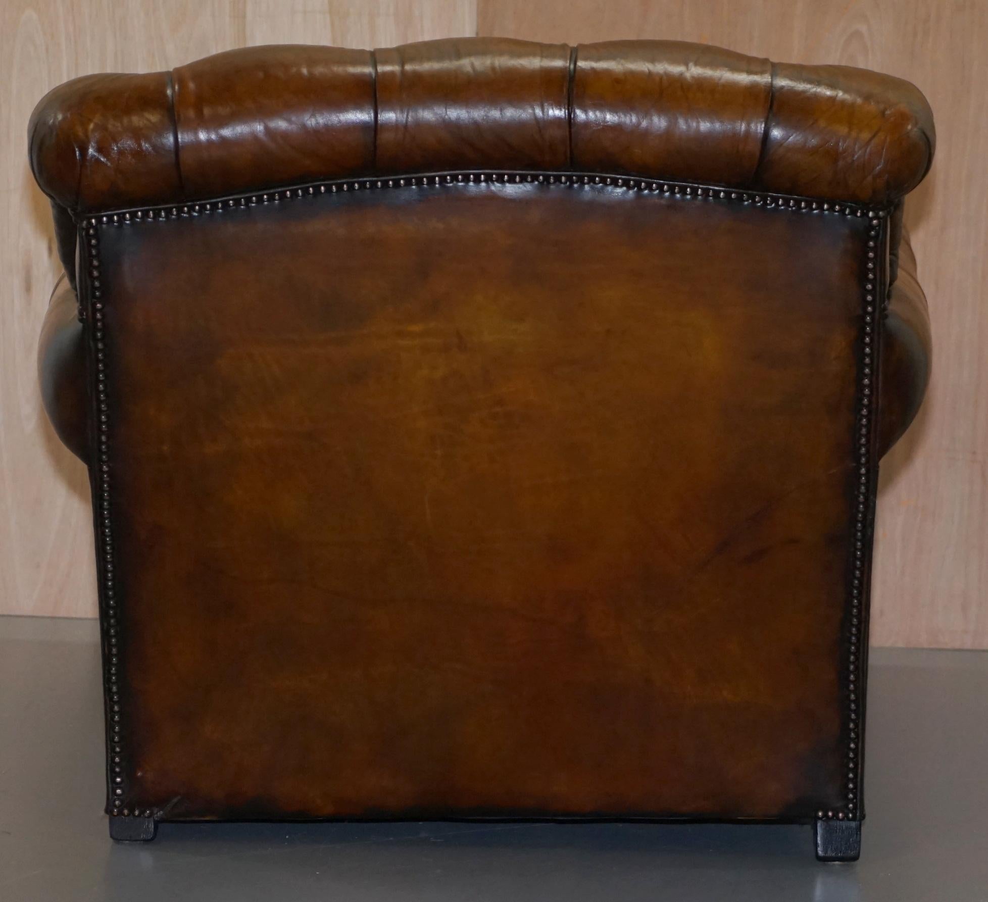 Stunning George Smith Bulgari Aged Cigar Brown Leather Chesterfield Armchair 12