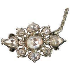 Stunning Georgian 1.8 Carat Rose Cut Diamond 15 Carat Gold Brooch, circa 1780 Stunning Georgian 1.8 Carat Rose Cut Diamond 15 Carat Gold Brooch, circa 1780