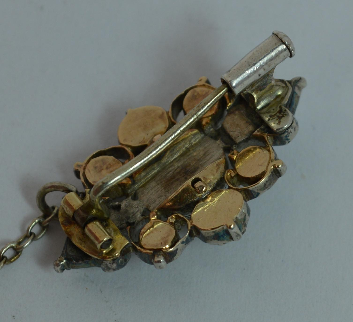 Stunning Georgian 1.8 Carat Rose Cut Diamond 15 Carat Gold Brooch, circa 1780 5