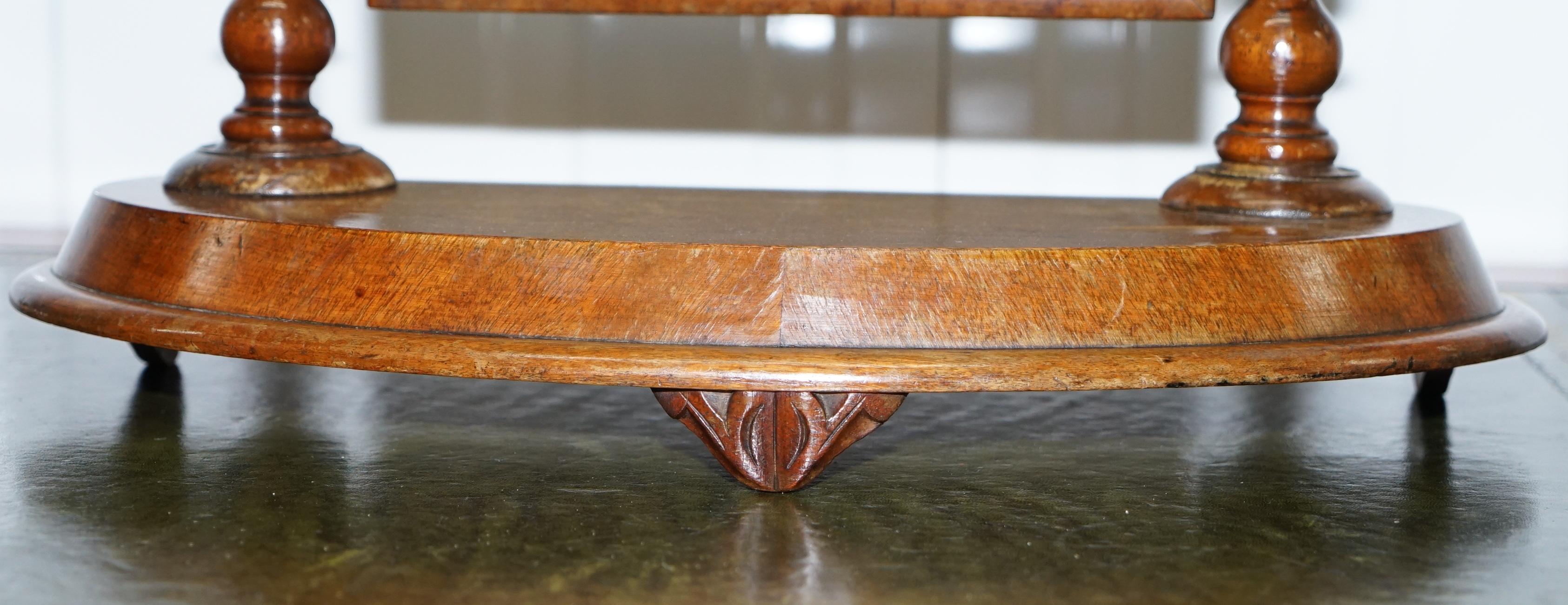 Stunning Georgian Cheval Tabletop Toilet Dressing Table Walnut Plate Mirror 3