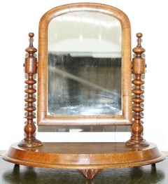 Stunning Georgian Cheval Tabletop Toilet Dressing Table Walnut Plate Mirror