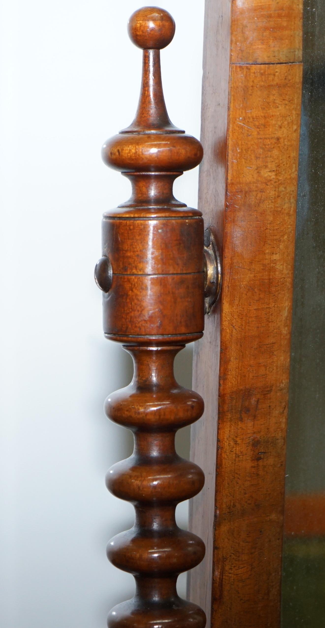 Stunning Georgian Cheval Tabletop Toilet Dressing Table Walnut Plate Mirror 2
