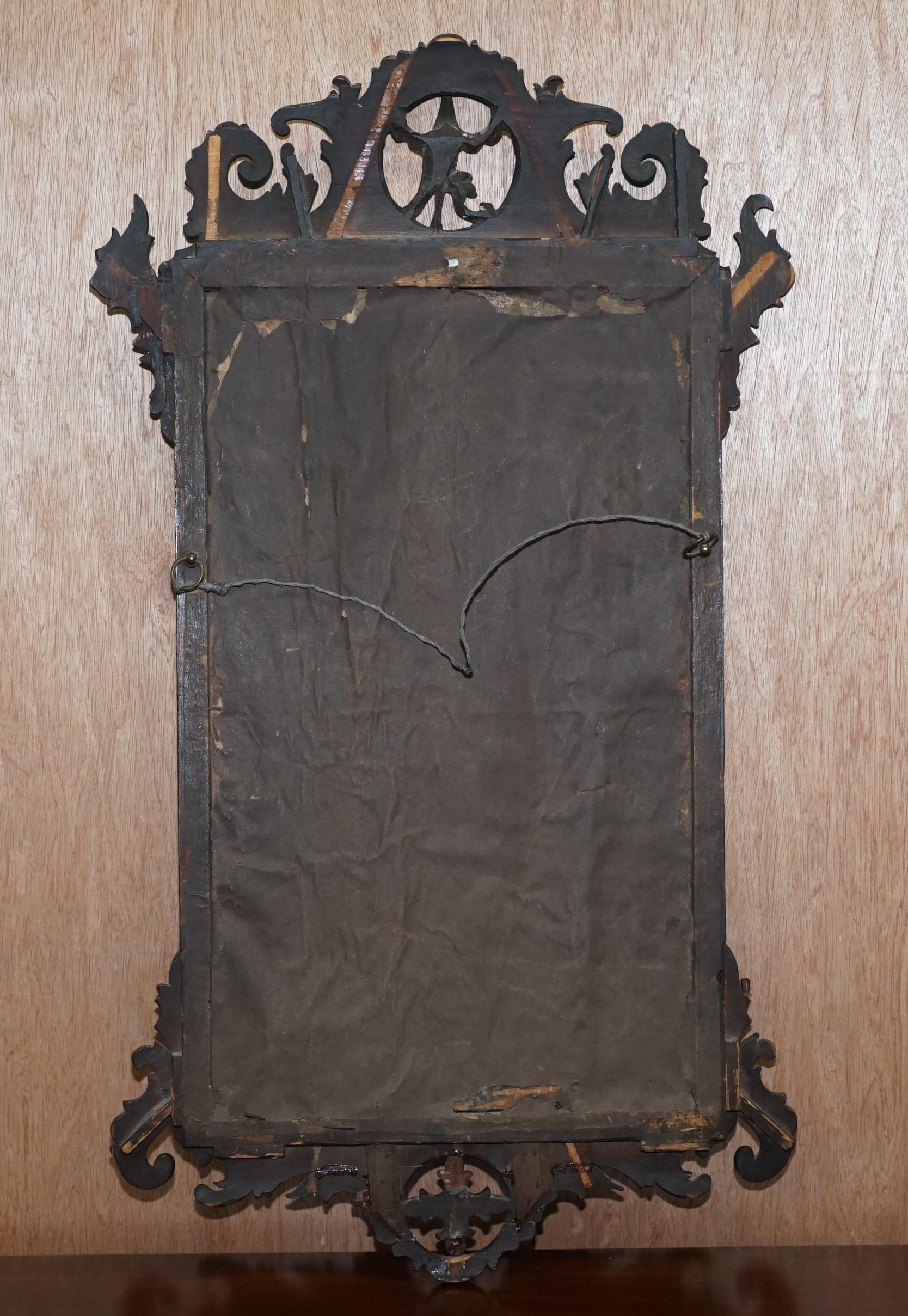 Stunning Georgian circa 1760 Thomas Chippendale Phoenix Mirror Giltwood Walnut 6