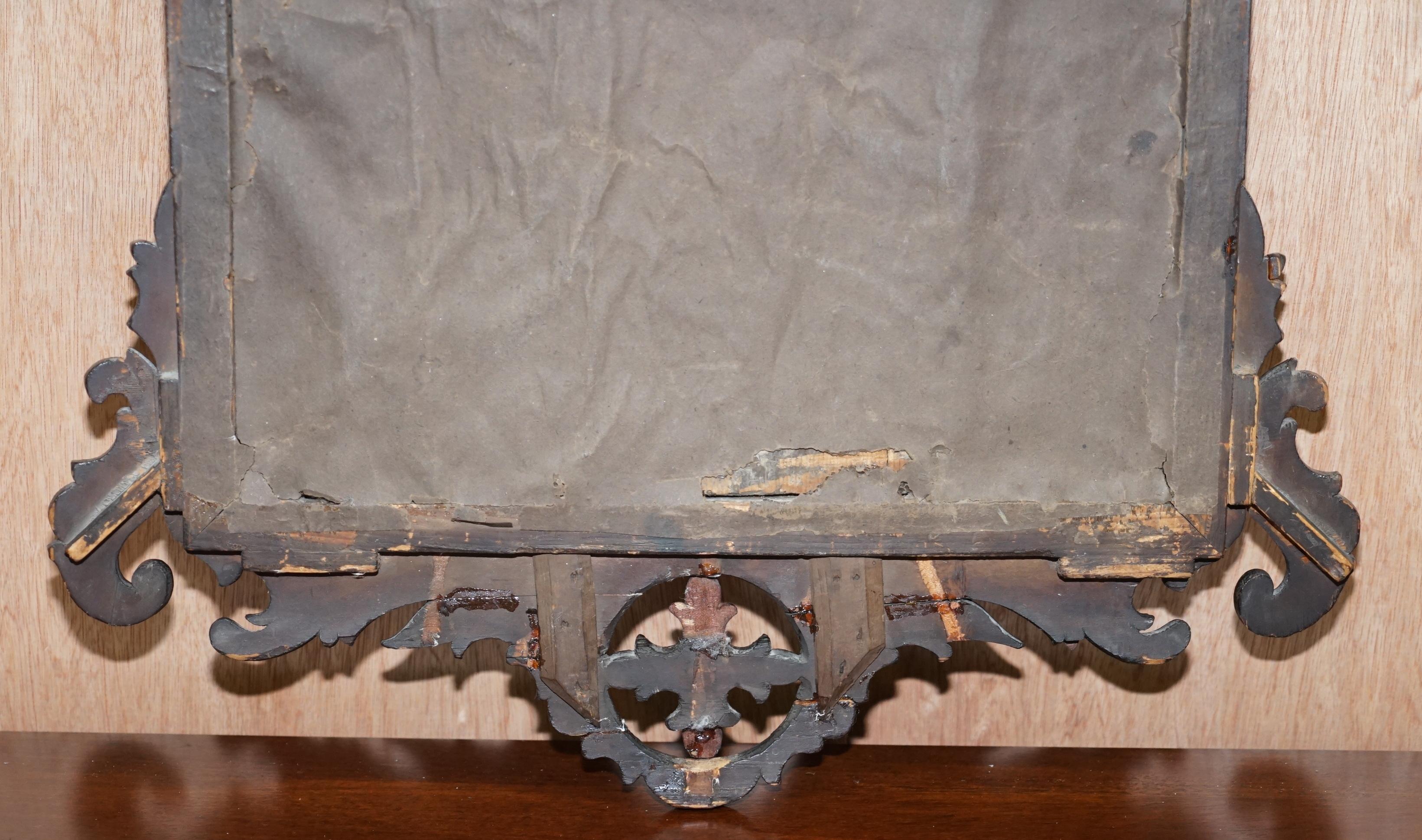 Stunning Georgian circa 1760 Thomas Chippendale Phoenix Mirror Giltwood Walnut 7