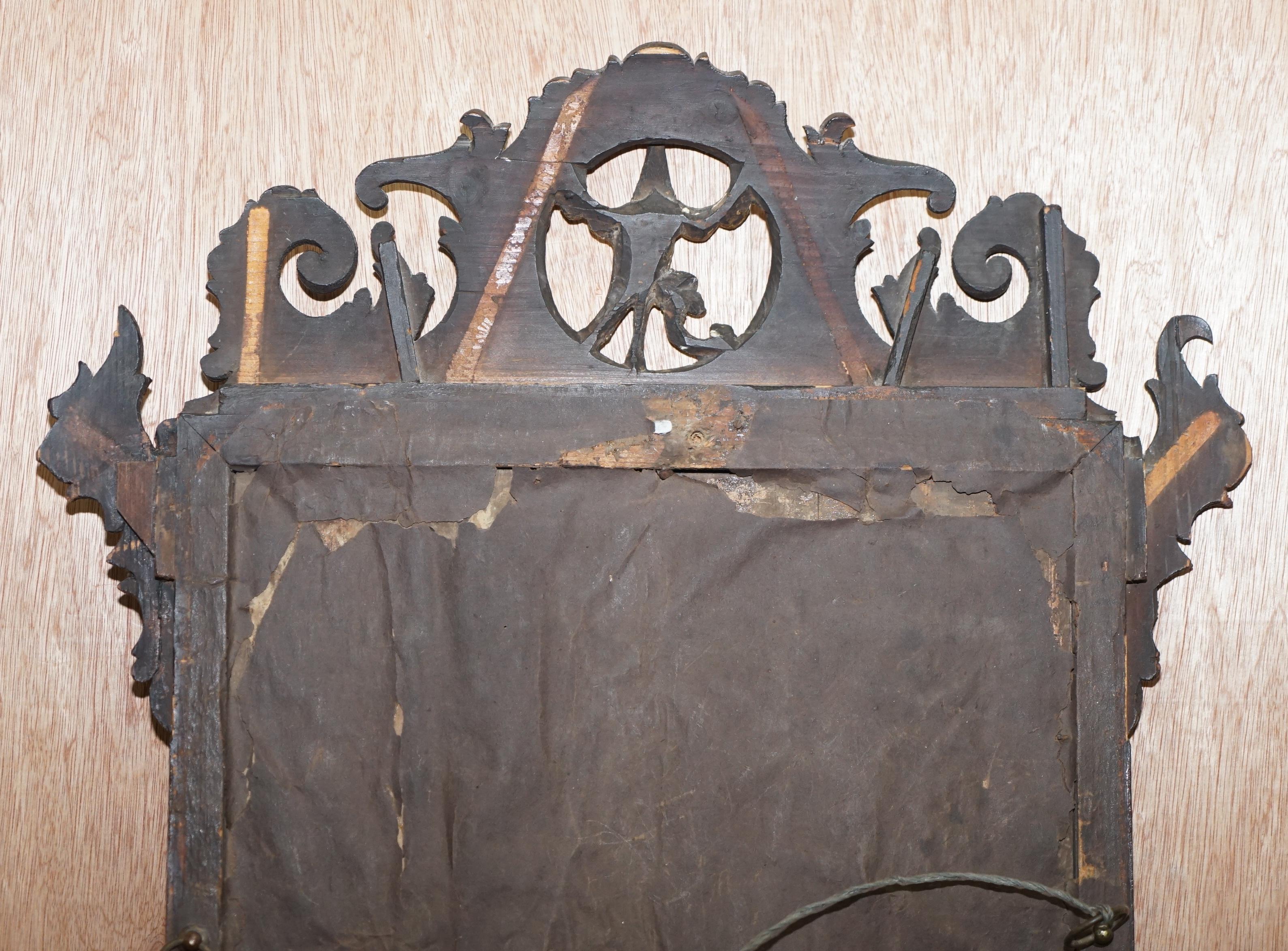 Stunning Georgian circa 1760 Thomas Chippendale Phoenix Mirror Giltwood Walnut 8
