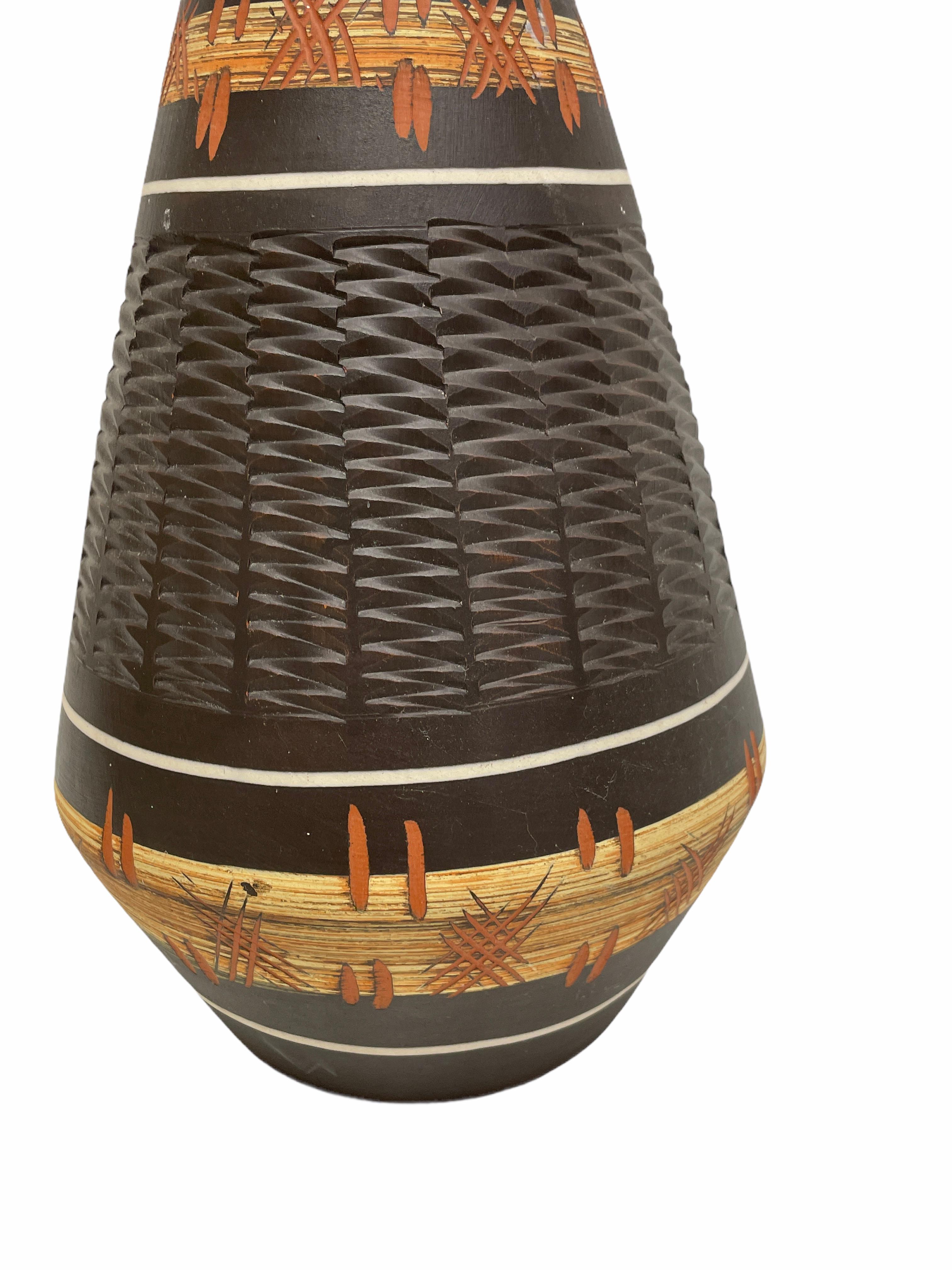 Mid-Century Modern Stunning German Chino-Series Jug Shape Midcentury Pottery Ceramic Vase 1950s For Sale