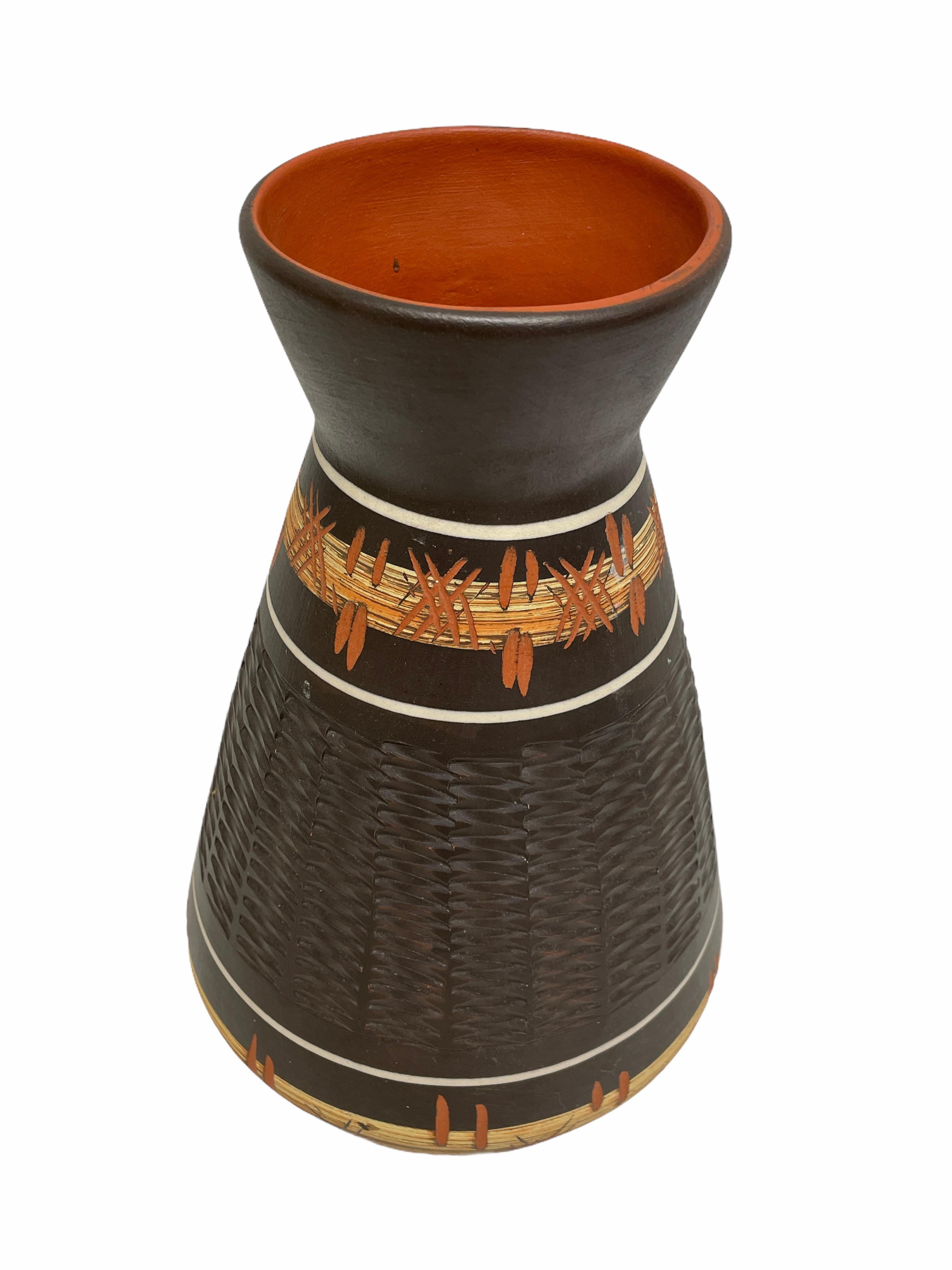 Mid-20th Century Stunning German Chino-Series Jug Shape Midcentury Pottery Ceramic Vase 1950s For Sale